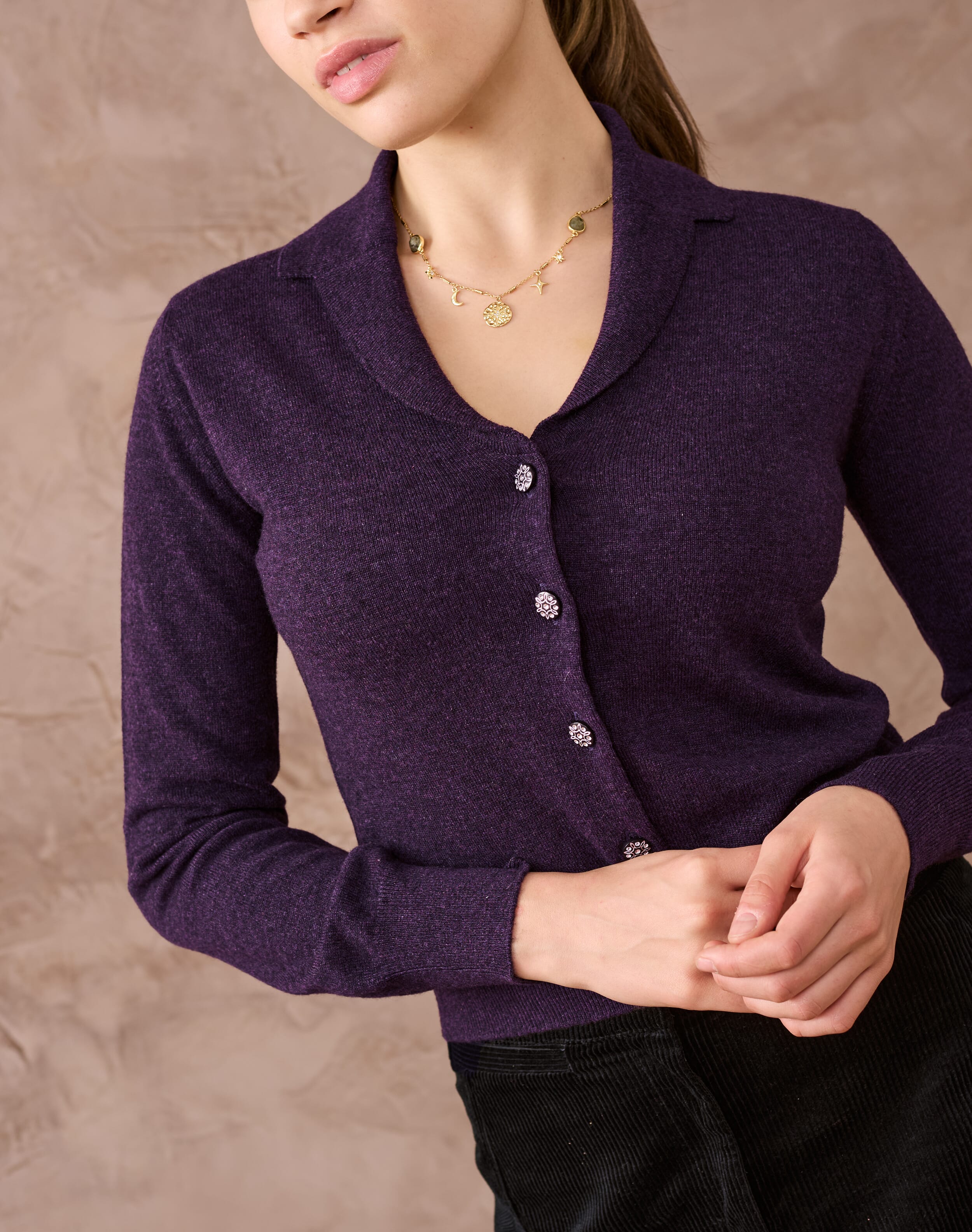 Cashmere Collared Cardigan