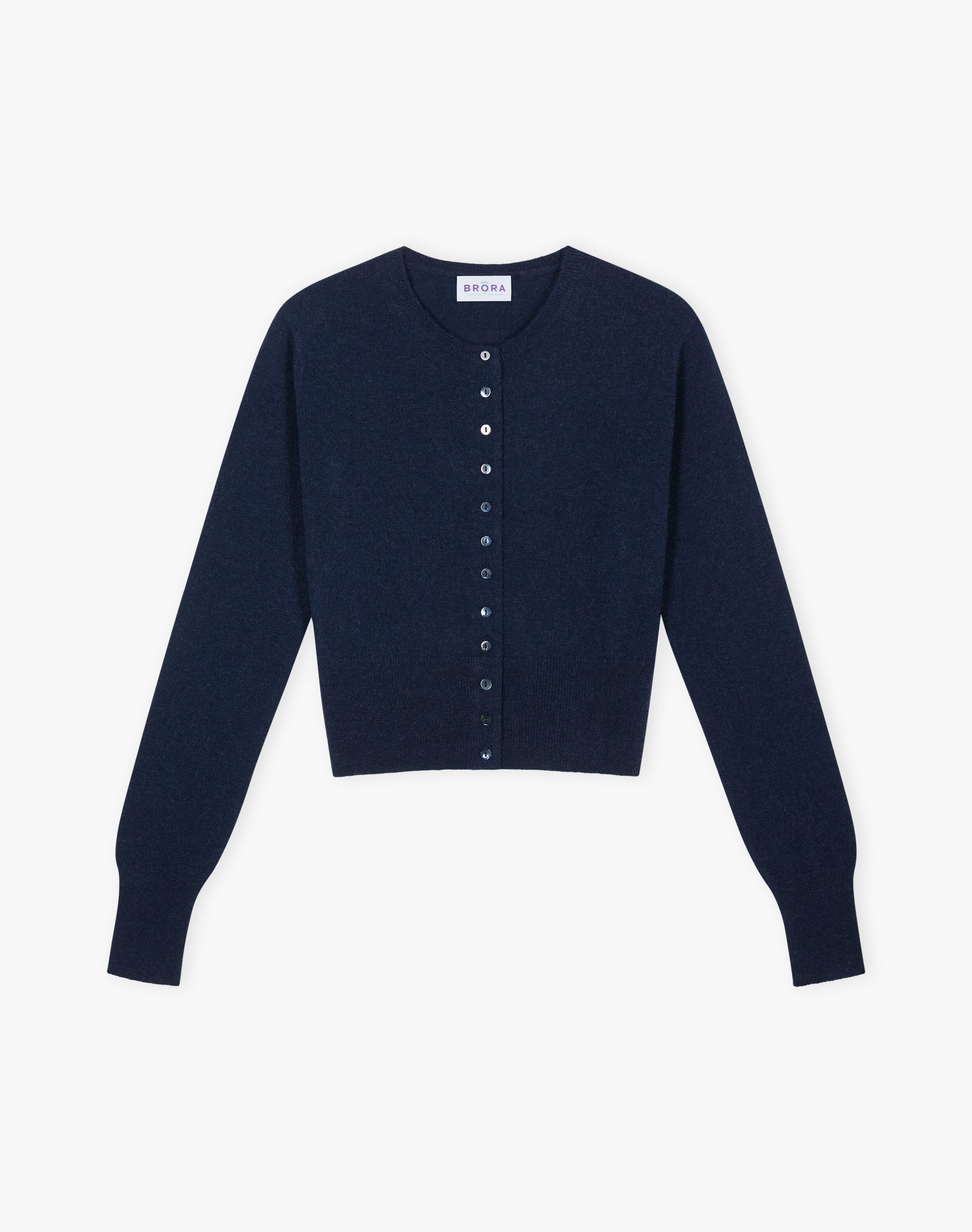Cashmere Long Sleeve Cropped Cardigan