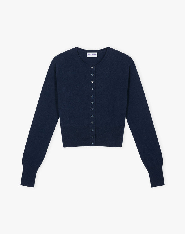 Cashmere Long Sleeve Cropped Cardigan
