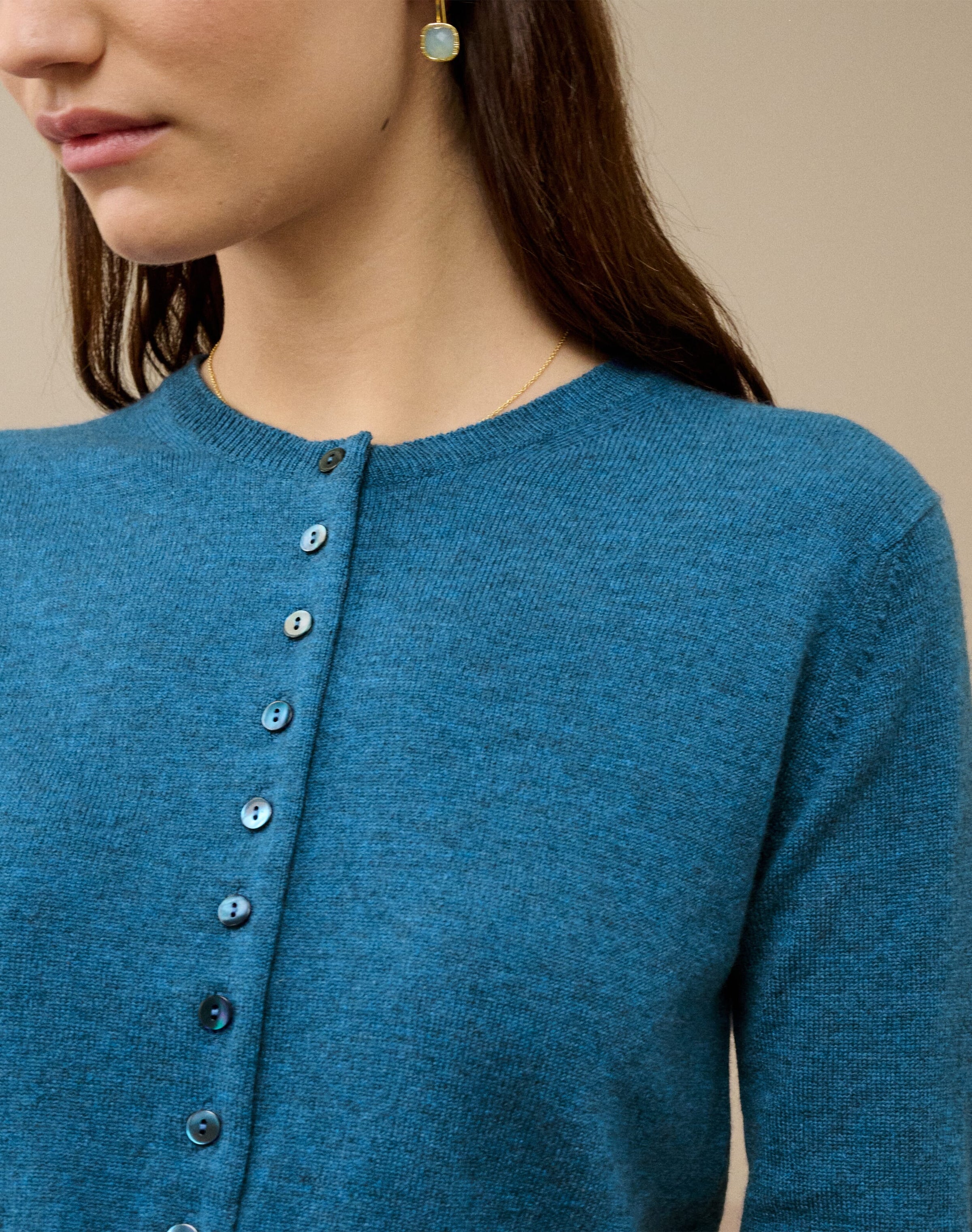 Cashmere Long Sleeve Cropped Cardigan