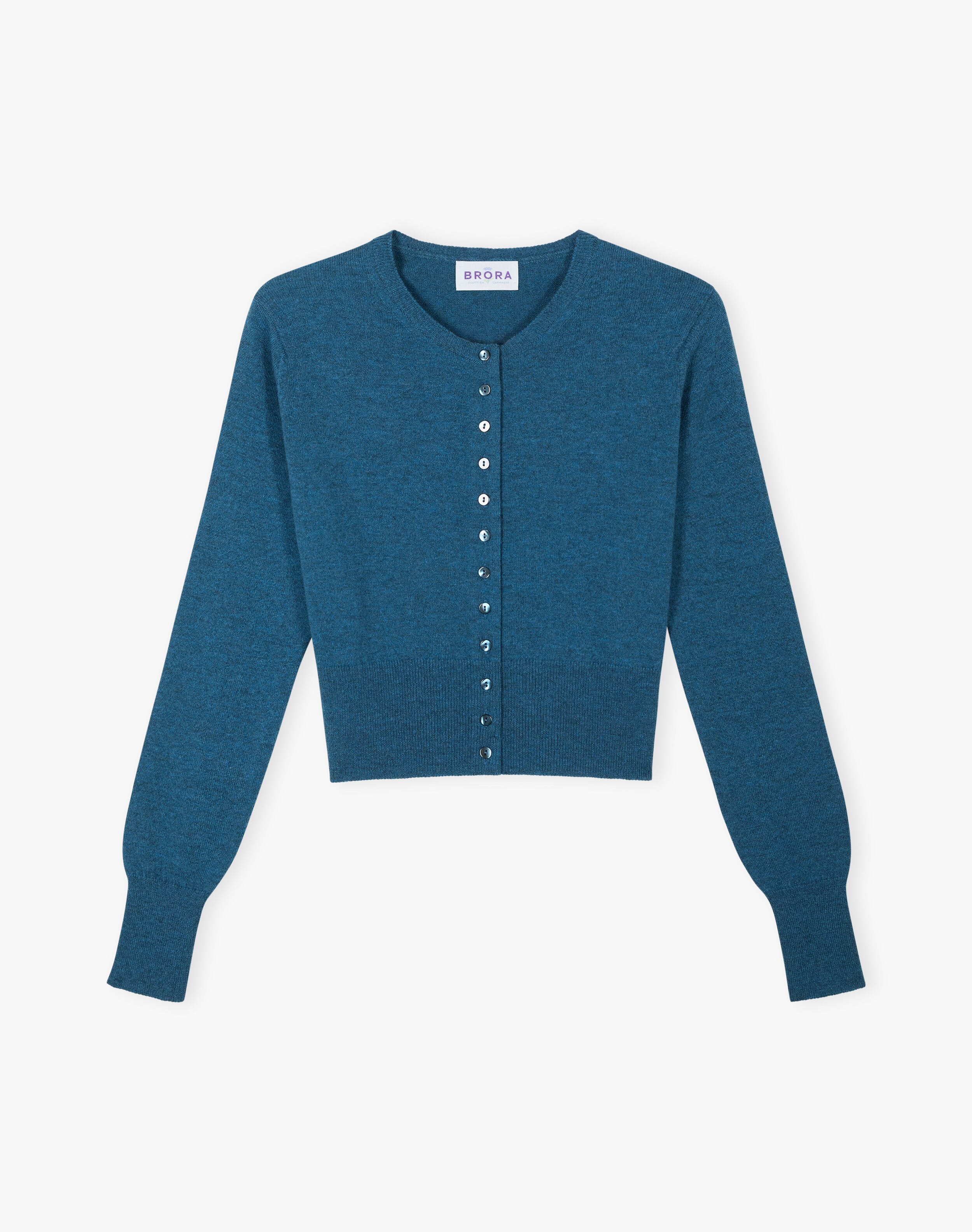 Cashmere Long Sleeve Cropped Cardigan