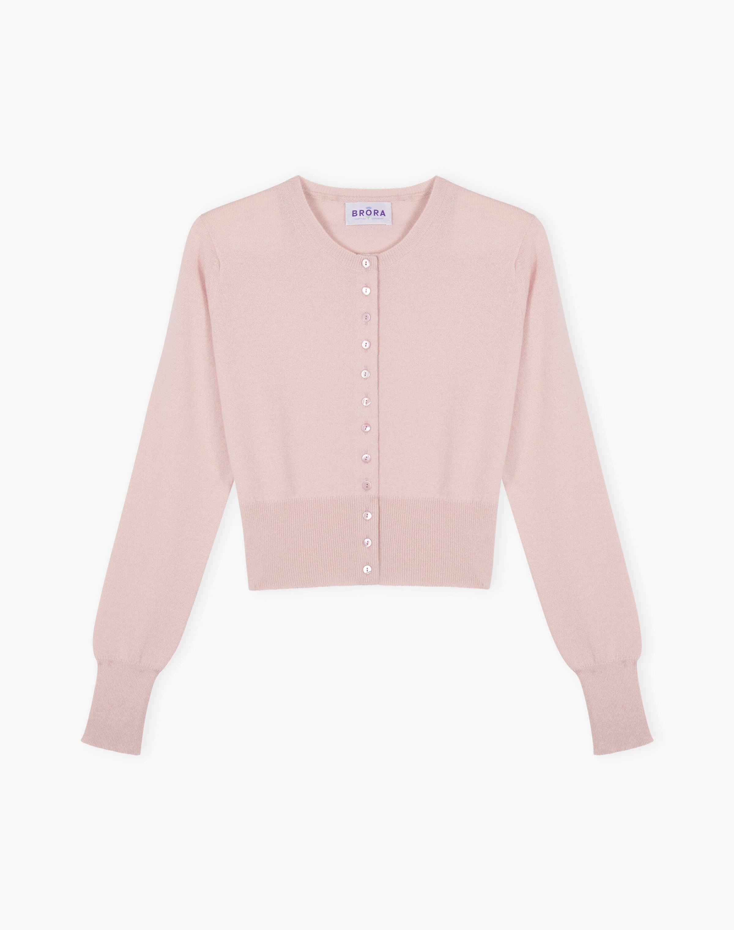 Cashmere Long Sleeve Cropped Cardigan