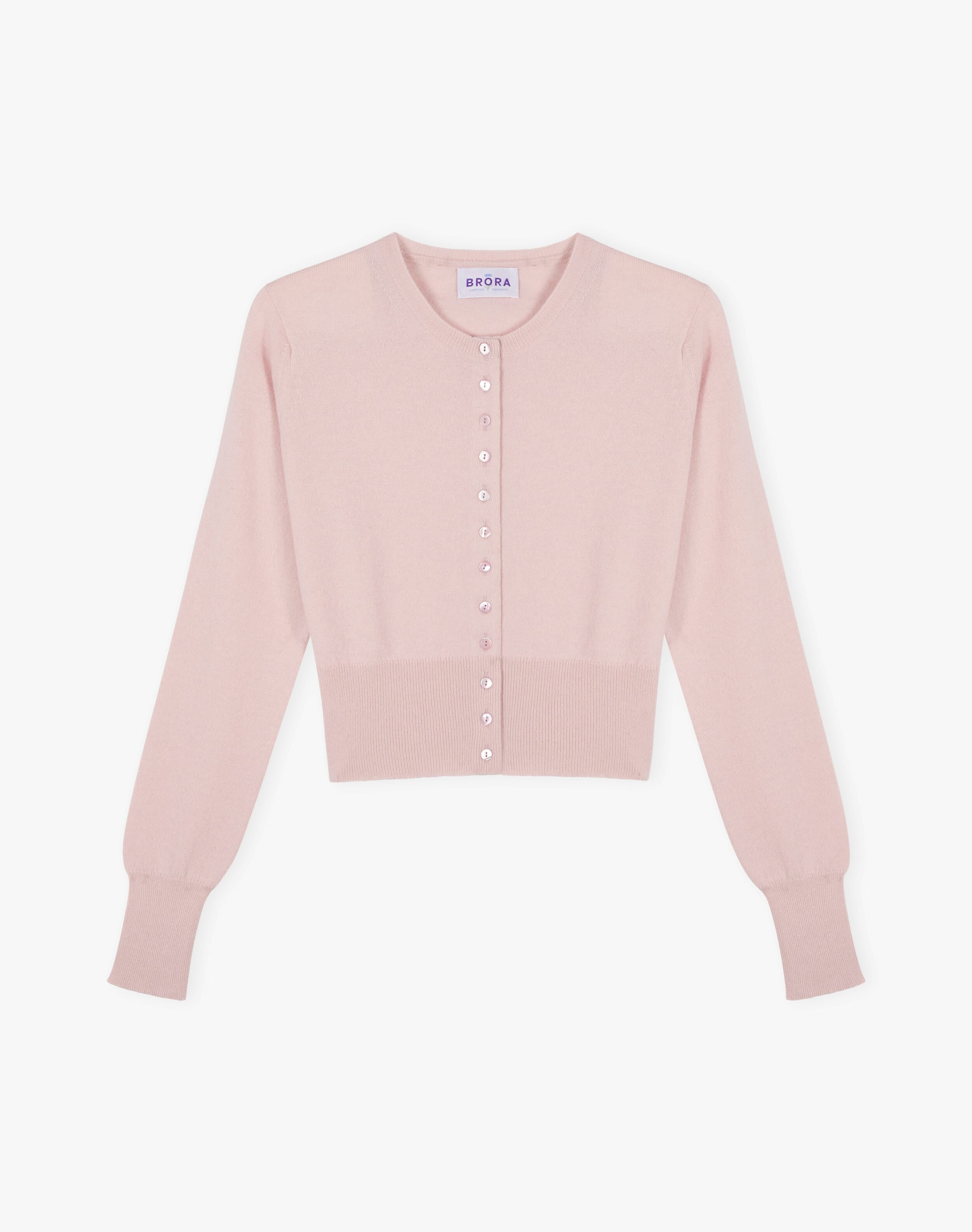 Cashmere Long Sleeve Cropped Cardigan