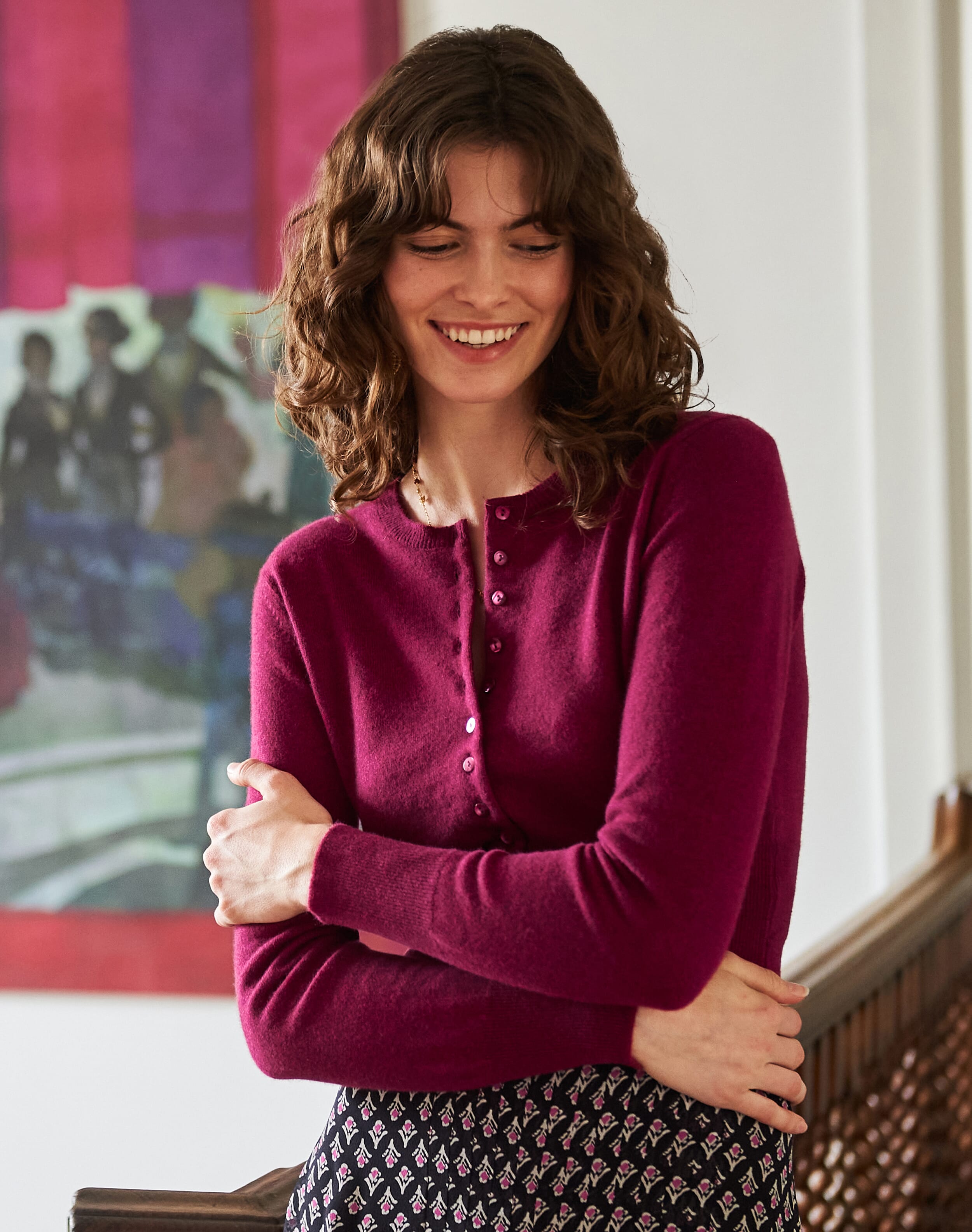 Cashmere Long Sleeve Cropped Cardigan
