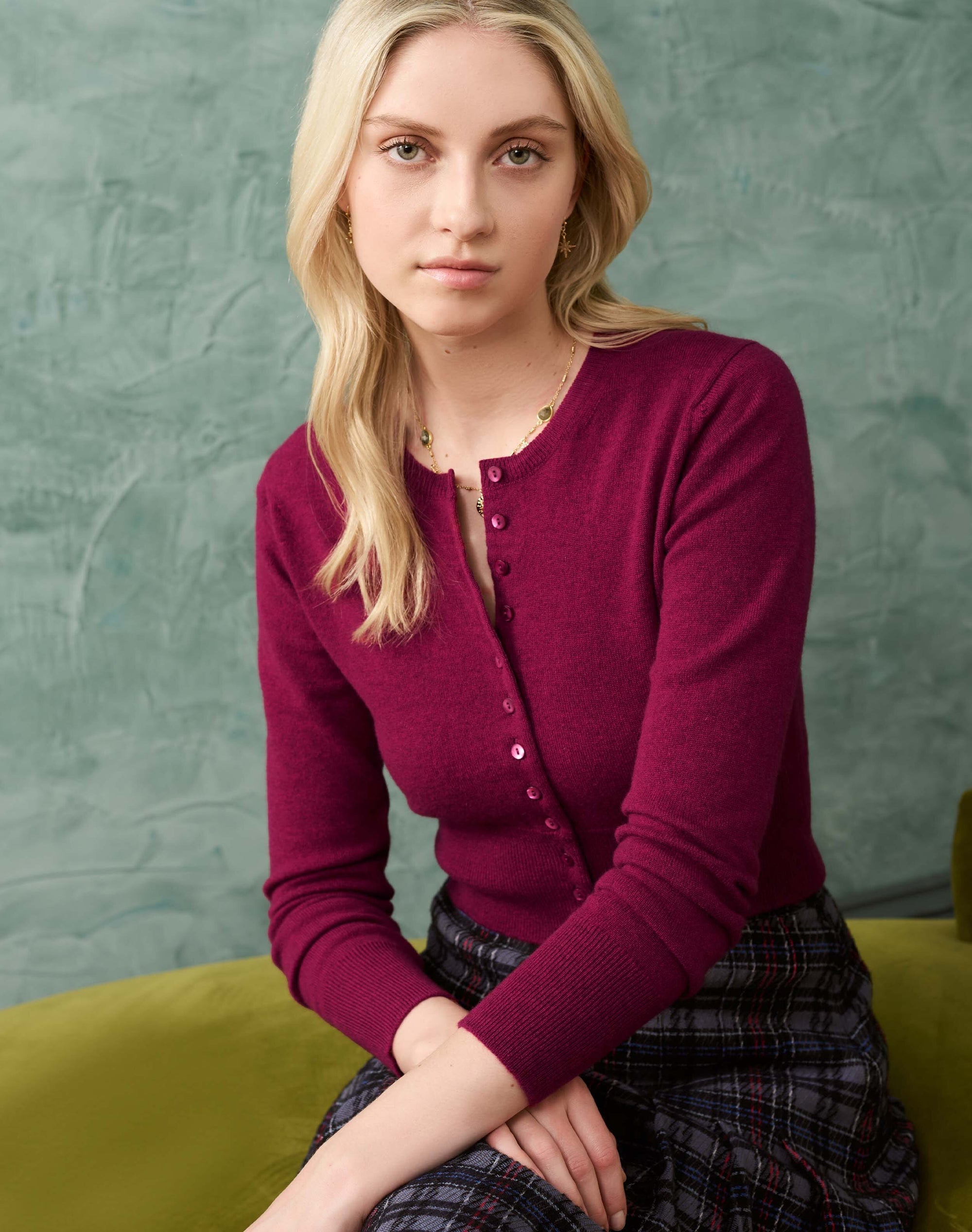 Cashmere Long Sleeve Cropped Cardigan