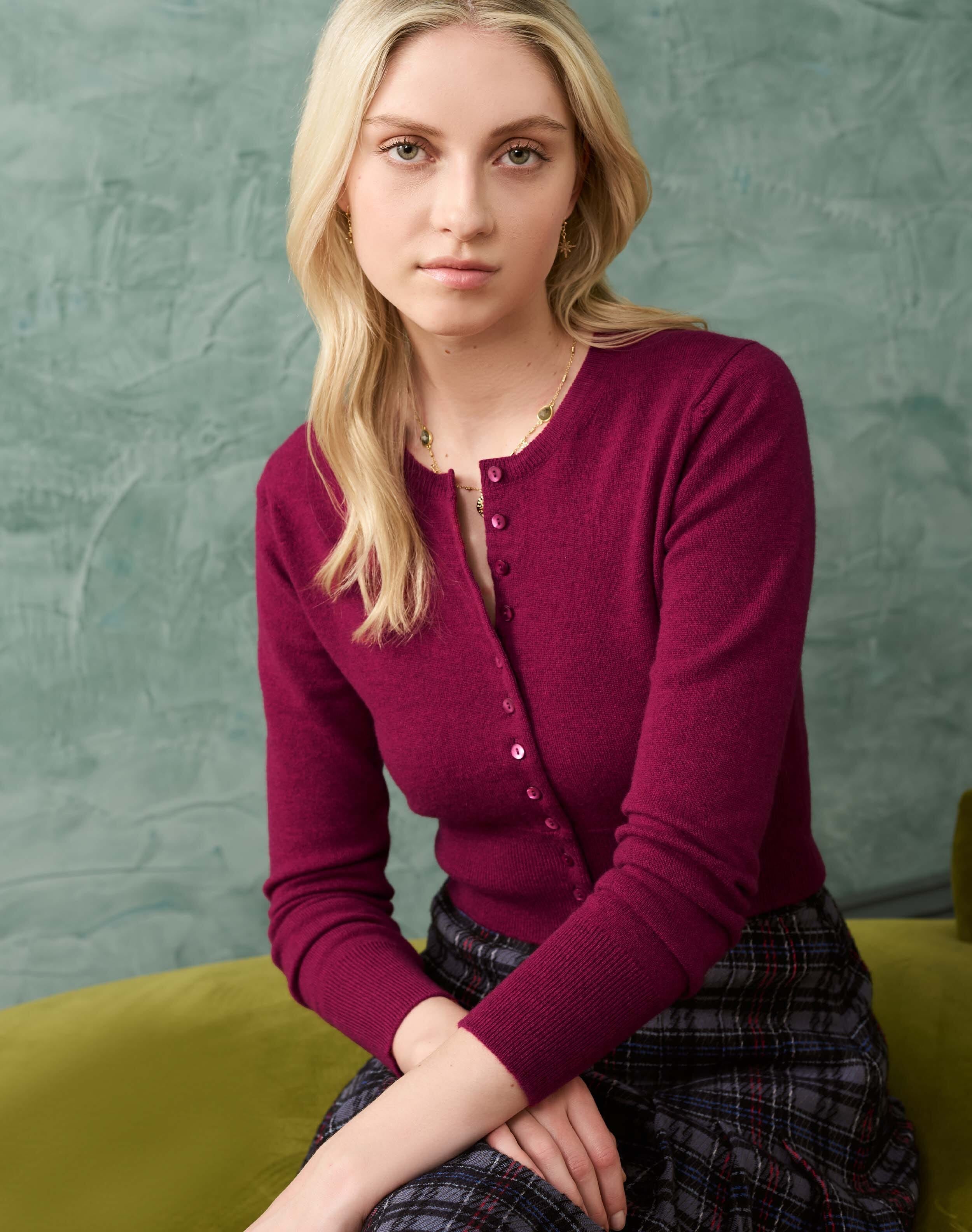 Cashmere Long Sleeve Cropped Cardigan