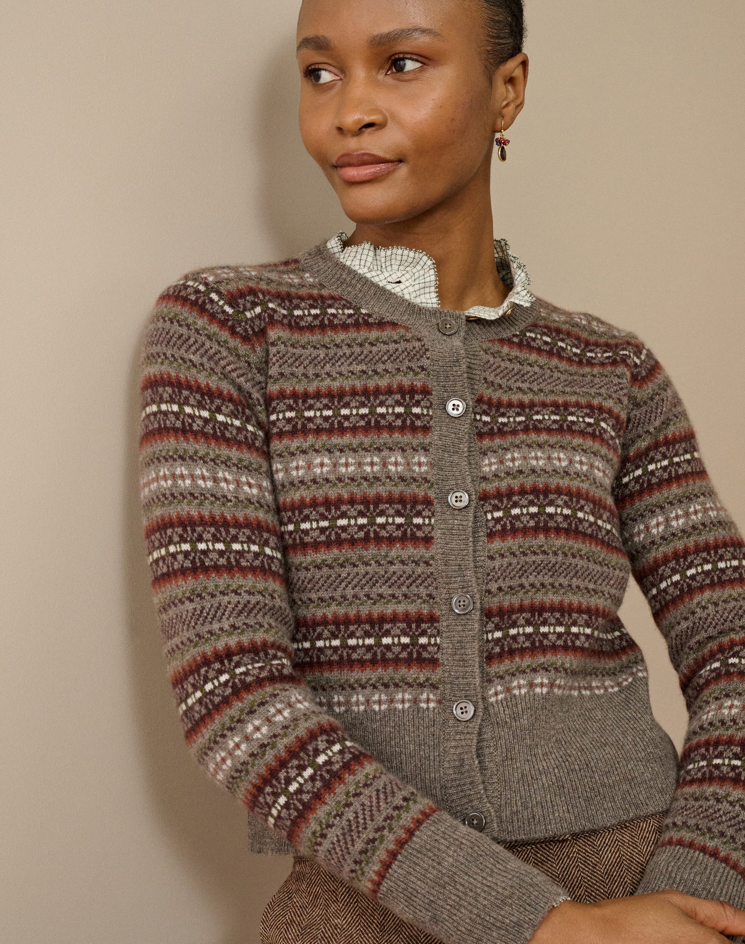 Cashmere Folk Fair Isle Cardigan