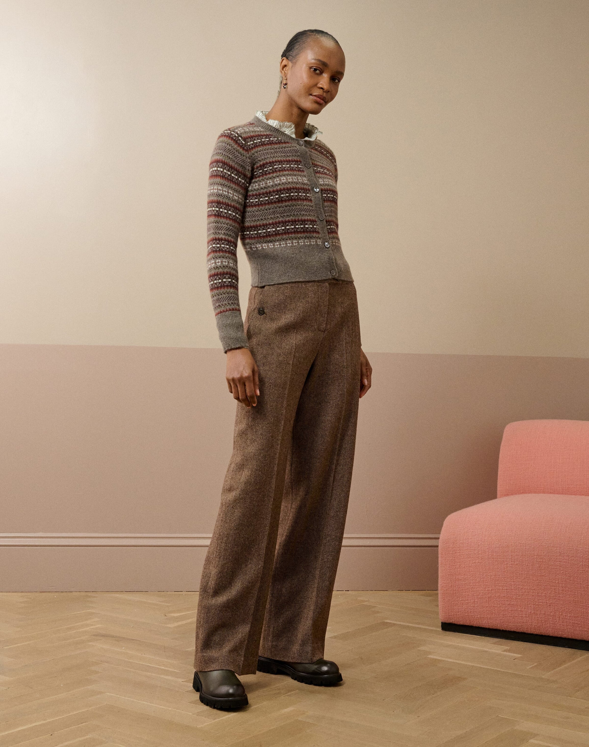 Cashmere Folk Fair Isle Cardigan