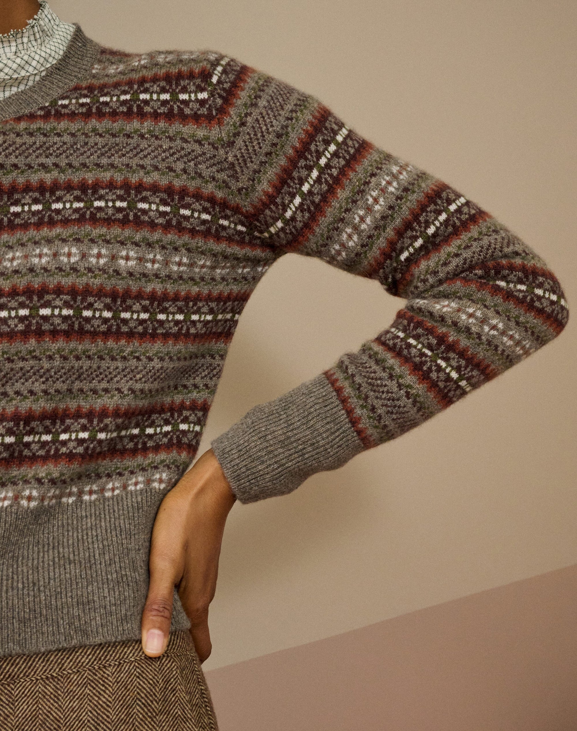 Cashmere Folk Fair Isle Cardigan