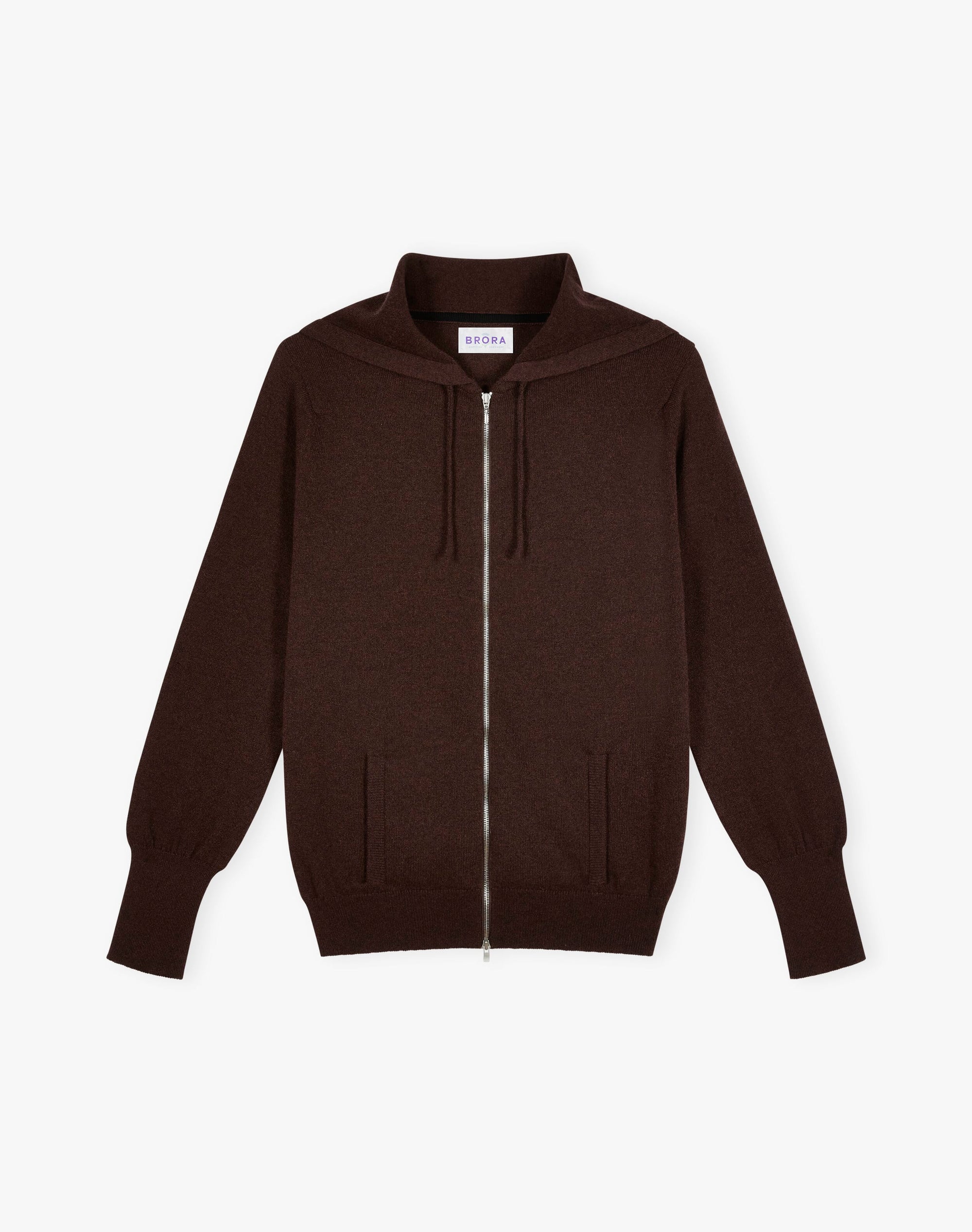 Cashmere Zip Up Hooded Cardigan