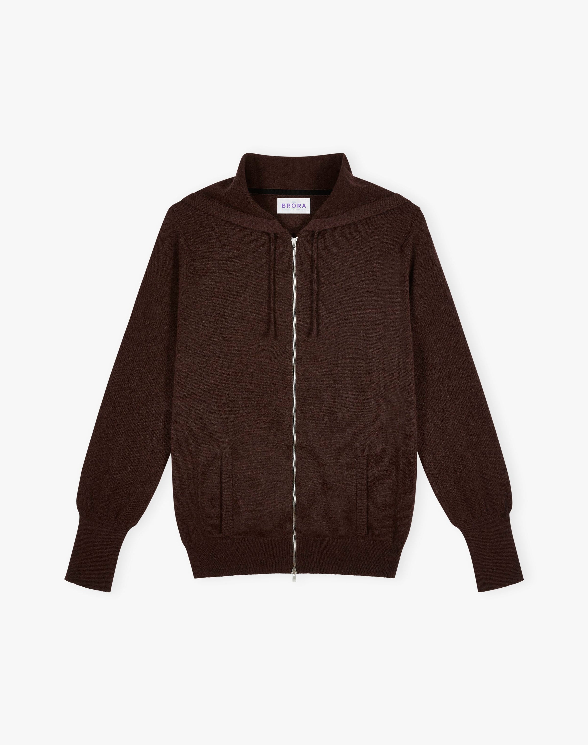 Cashmere Zip Up Hooded Cardigan