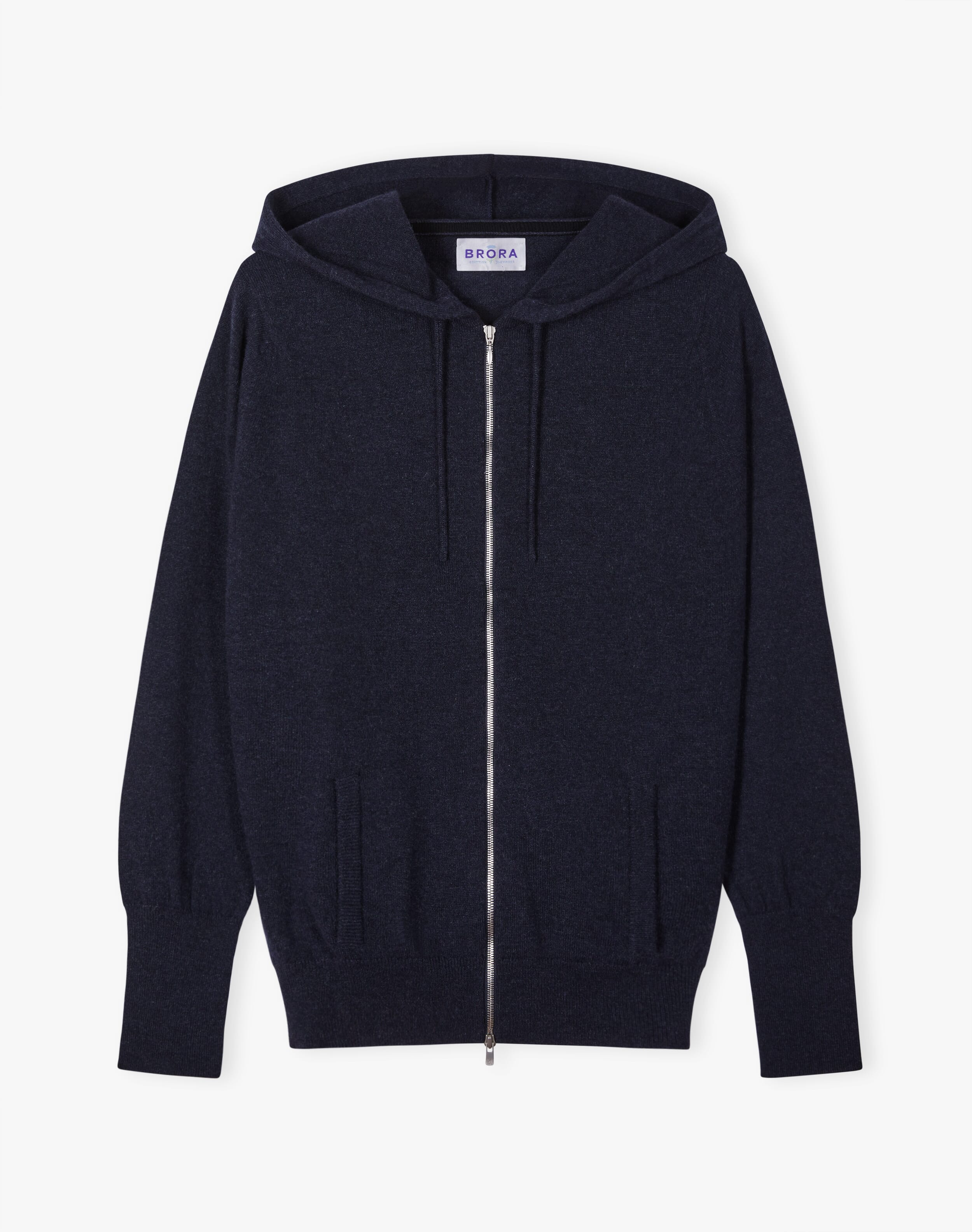 Cashmere Zip Up Hooded Cardigan