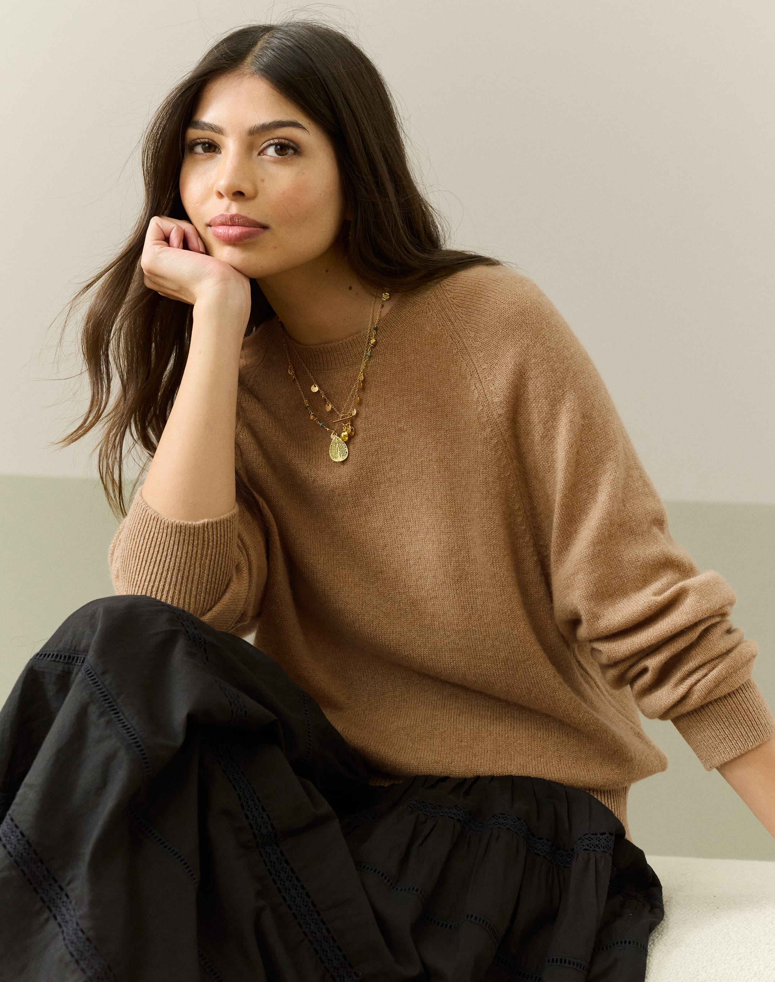 Cashmere Gauzy Round Neck Jumper