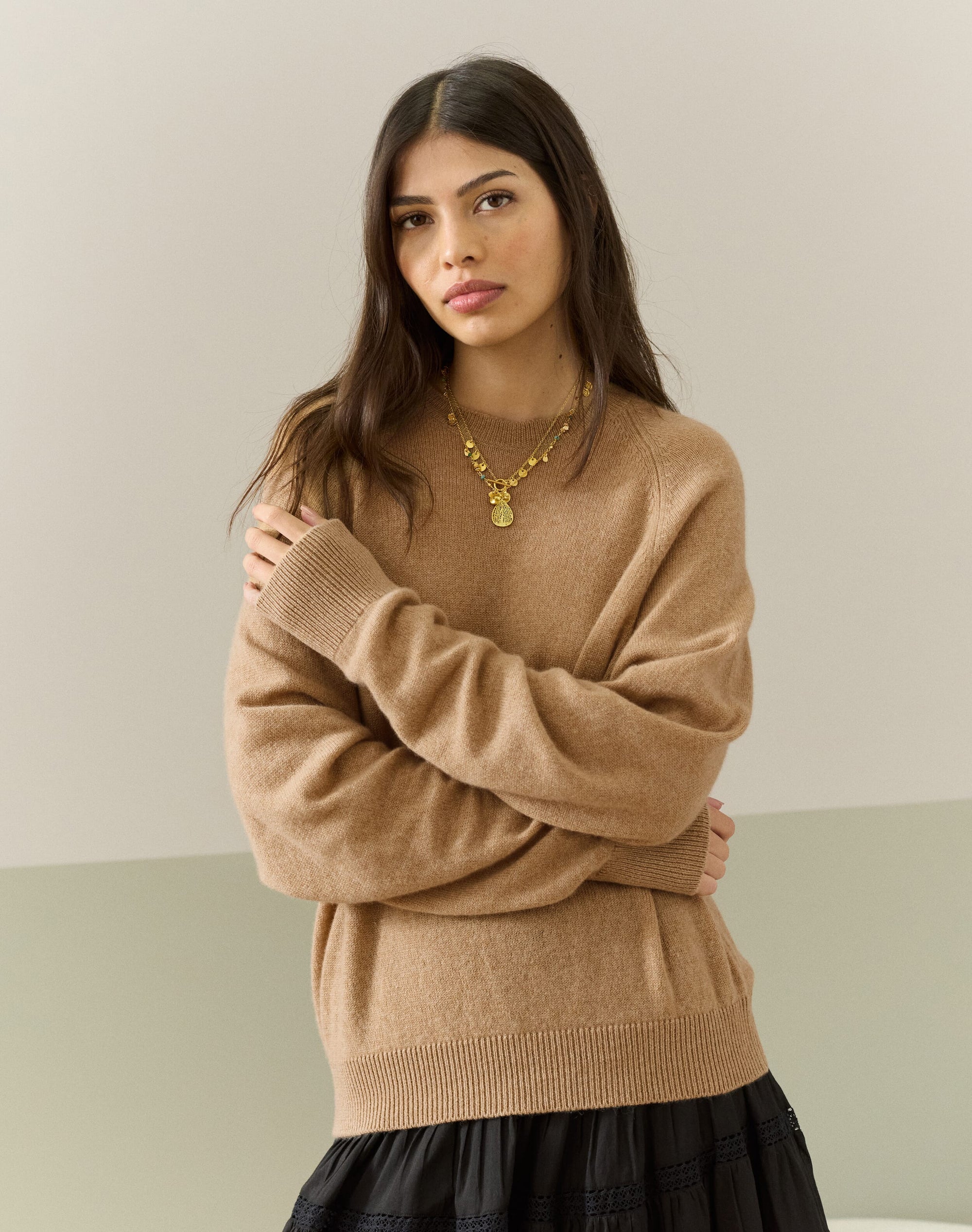Cashmere Gauzy Round Neck Jumper