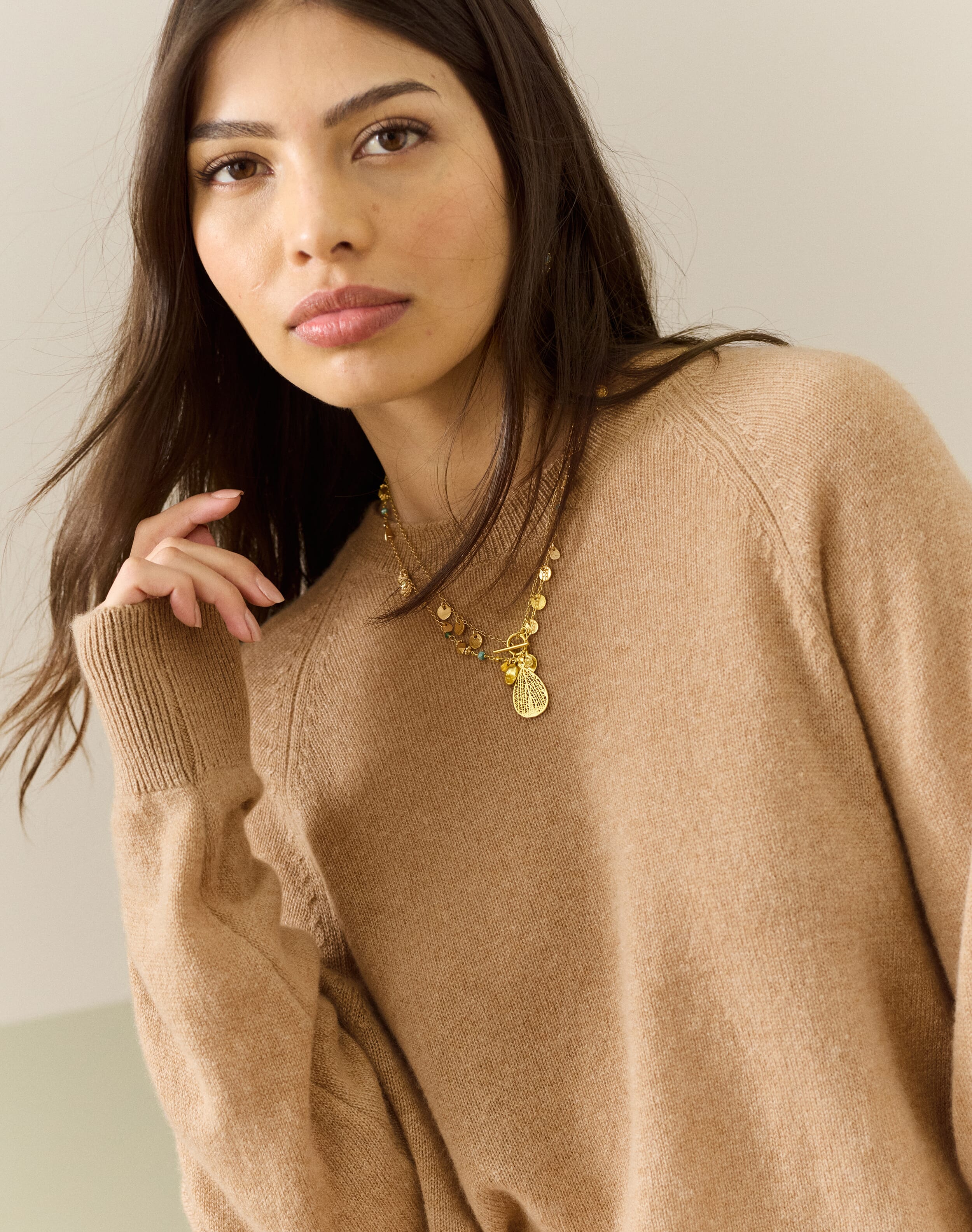 Cashmere Gauzy Round Neck Jumper