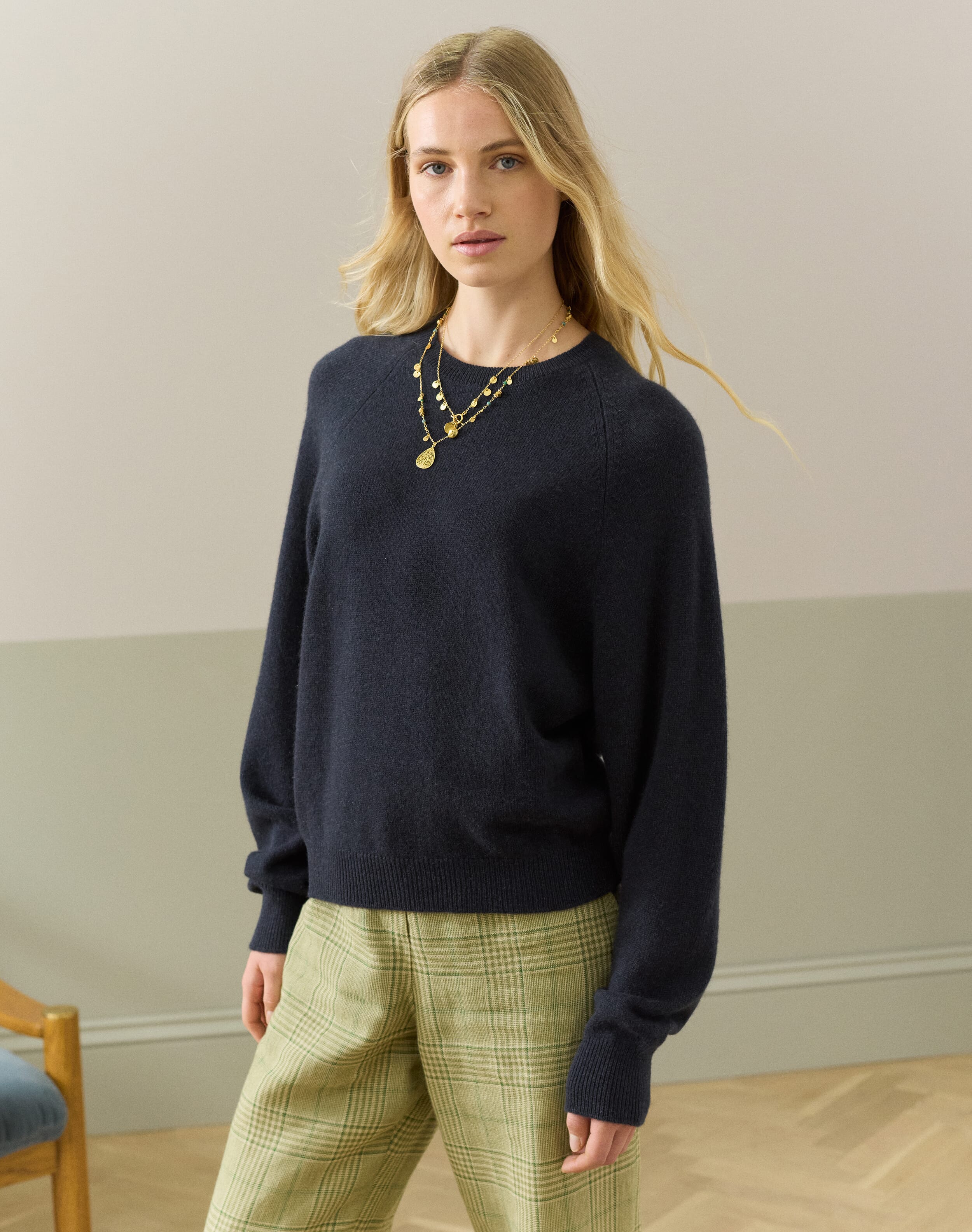 Cashmere Gauzy Round Neck Jumper