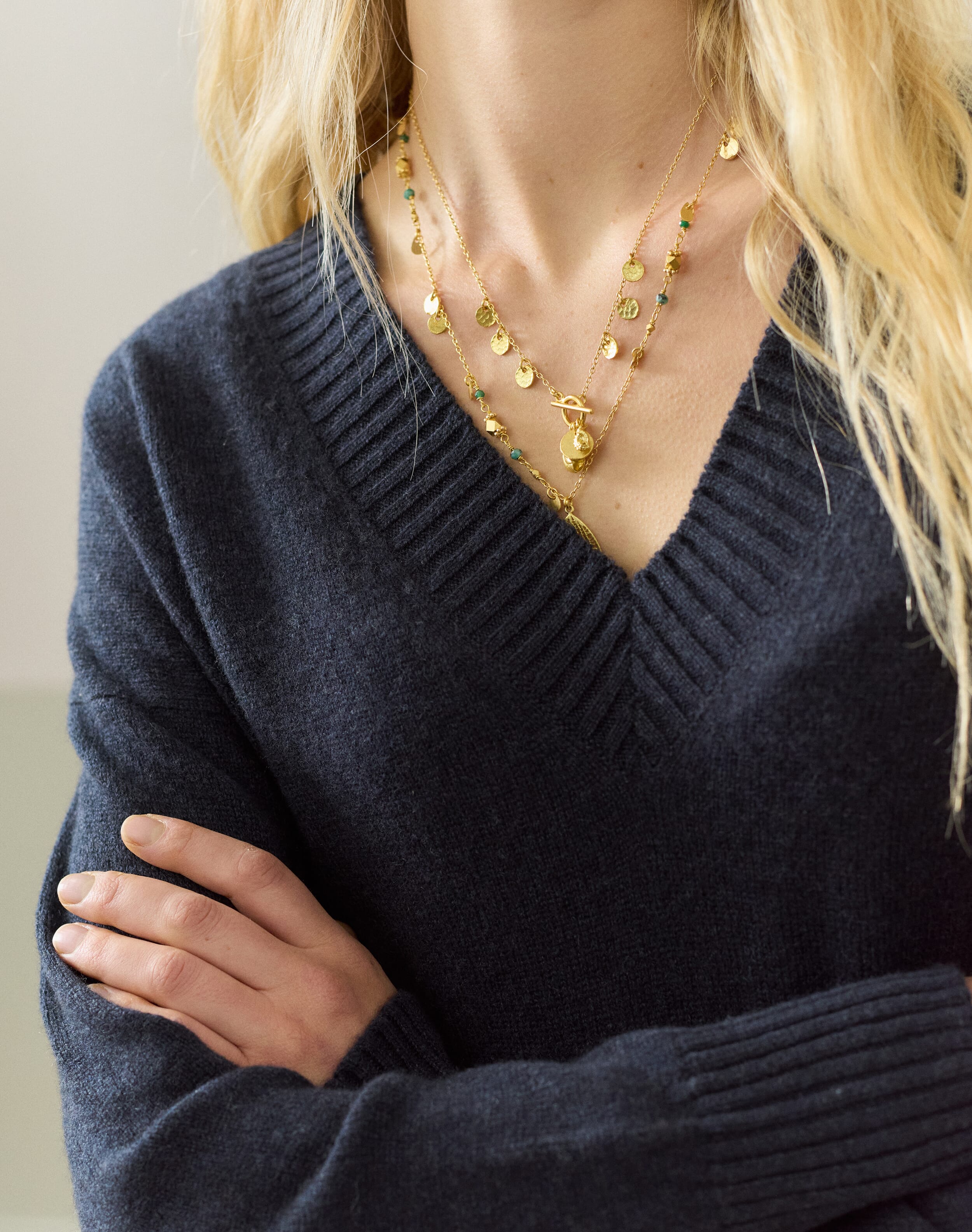Cashmere Gauzy V Neck Jumper