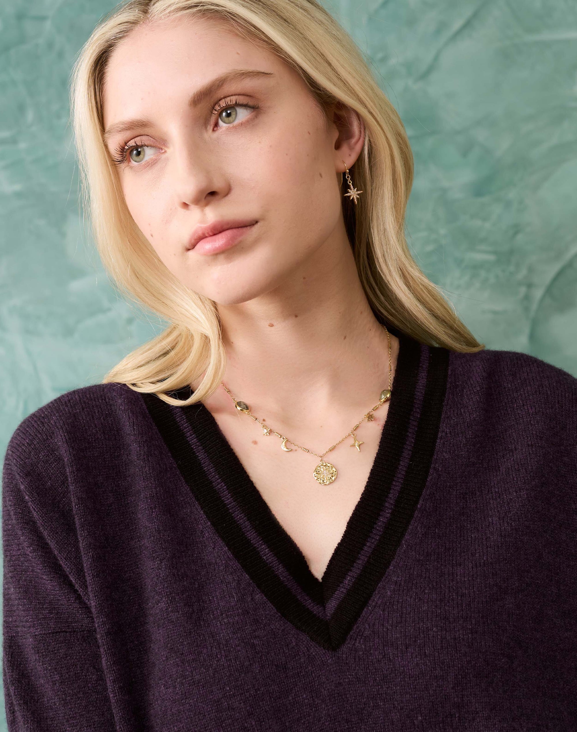 Cashmere Gauzy V Neck Jumper