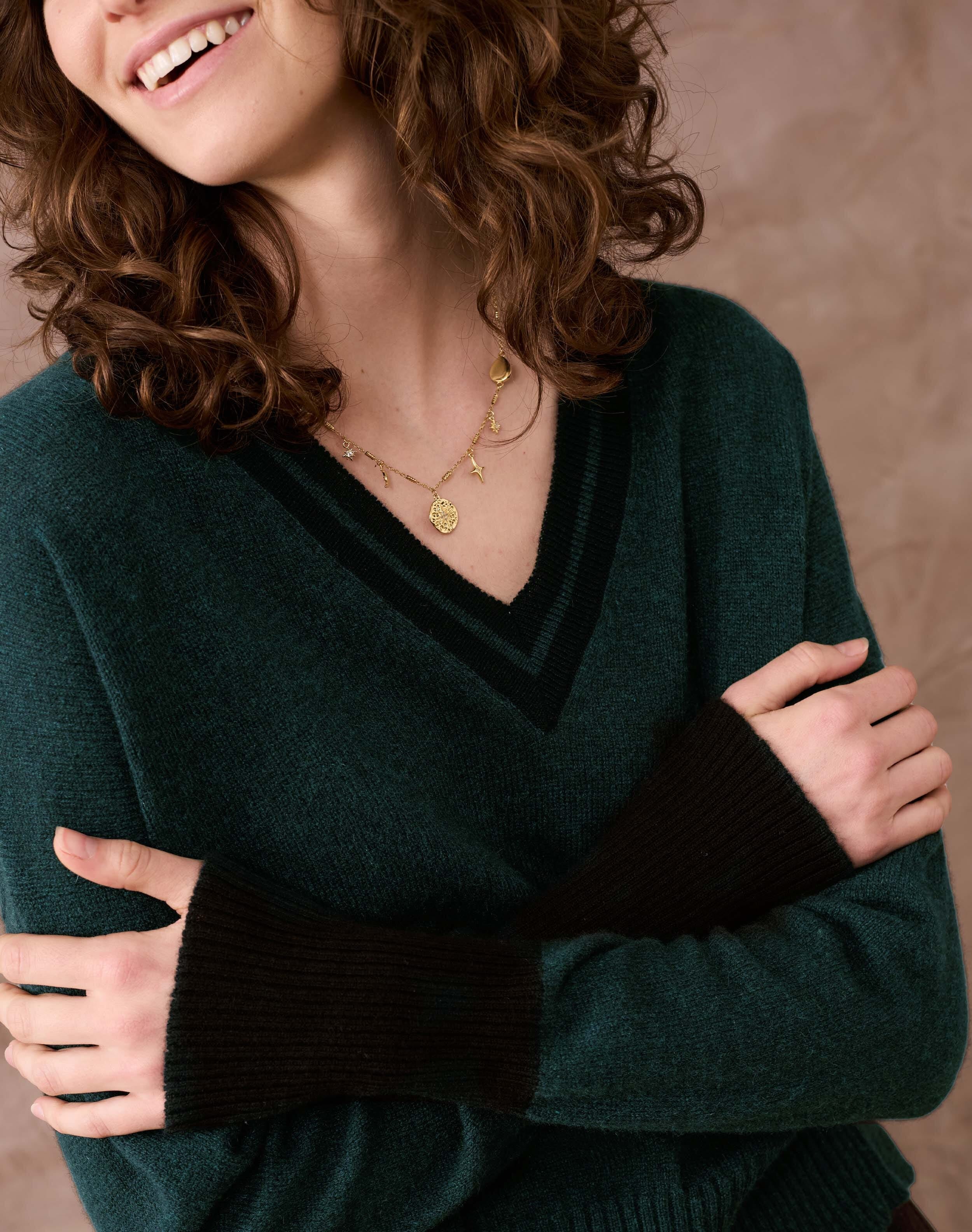 Cashmere Gauzy V Neck Jumper