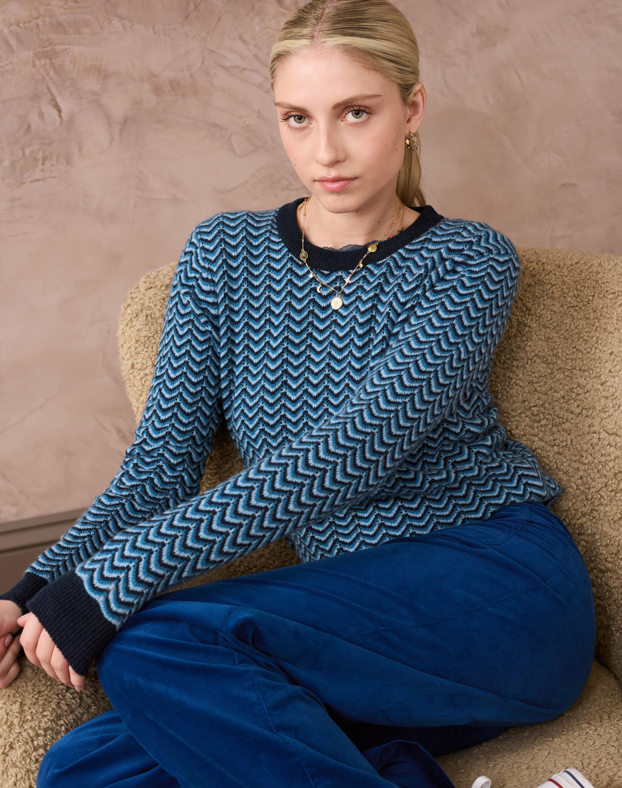 Cashmere Wave Knit Jumper