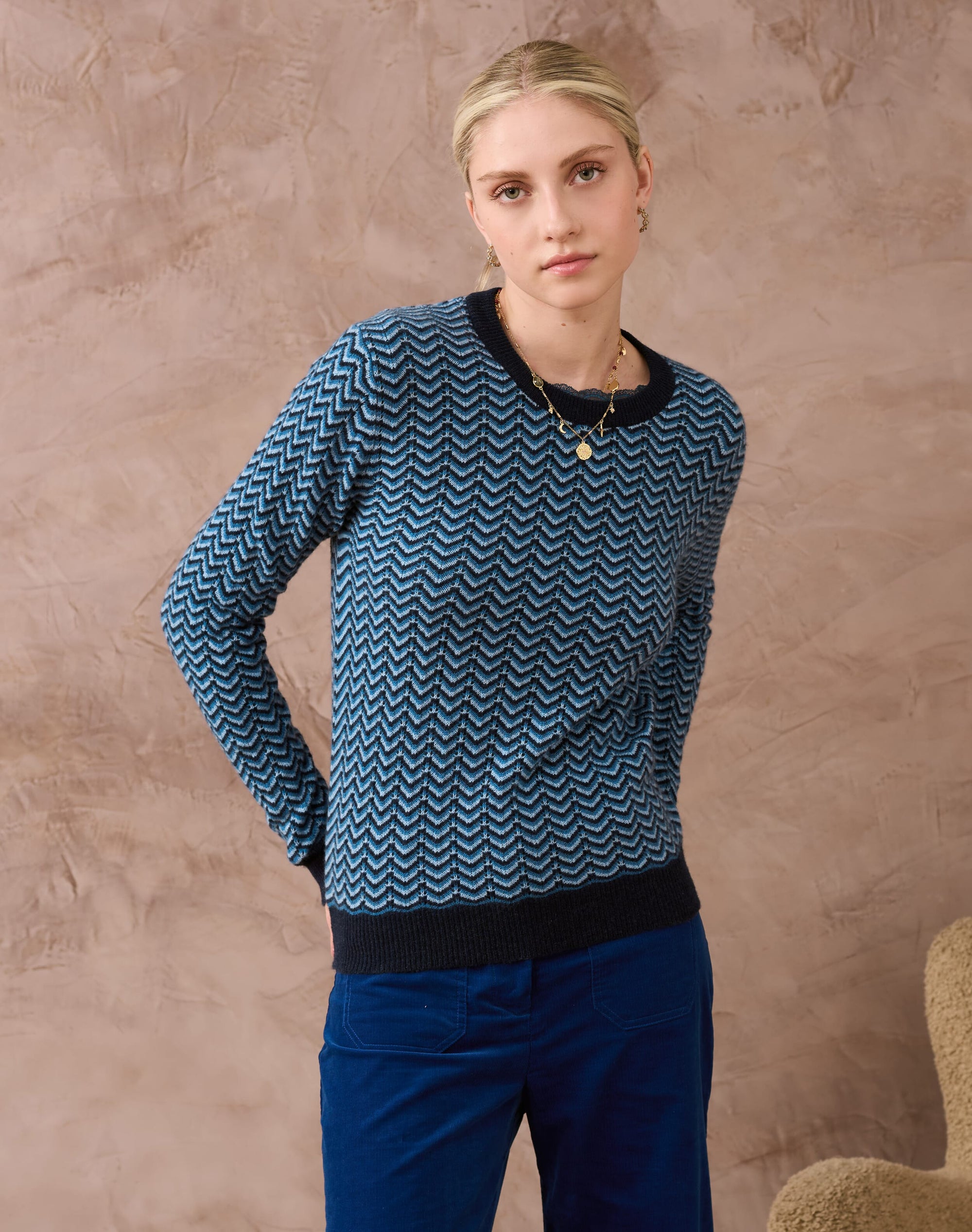 Cashmere Wave Knit Jumper