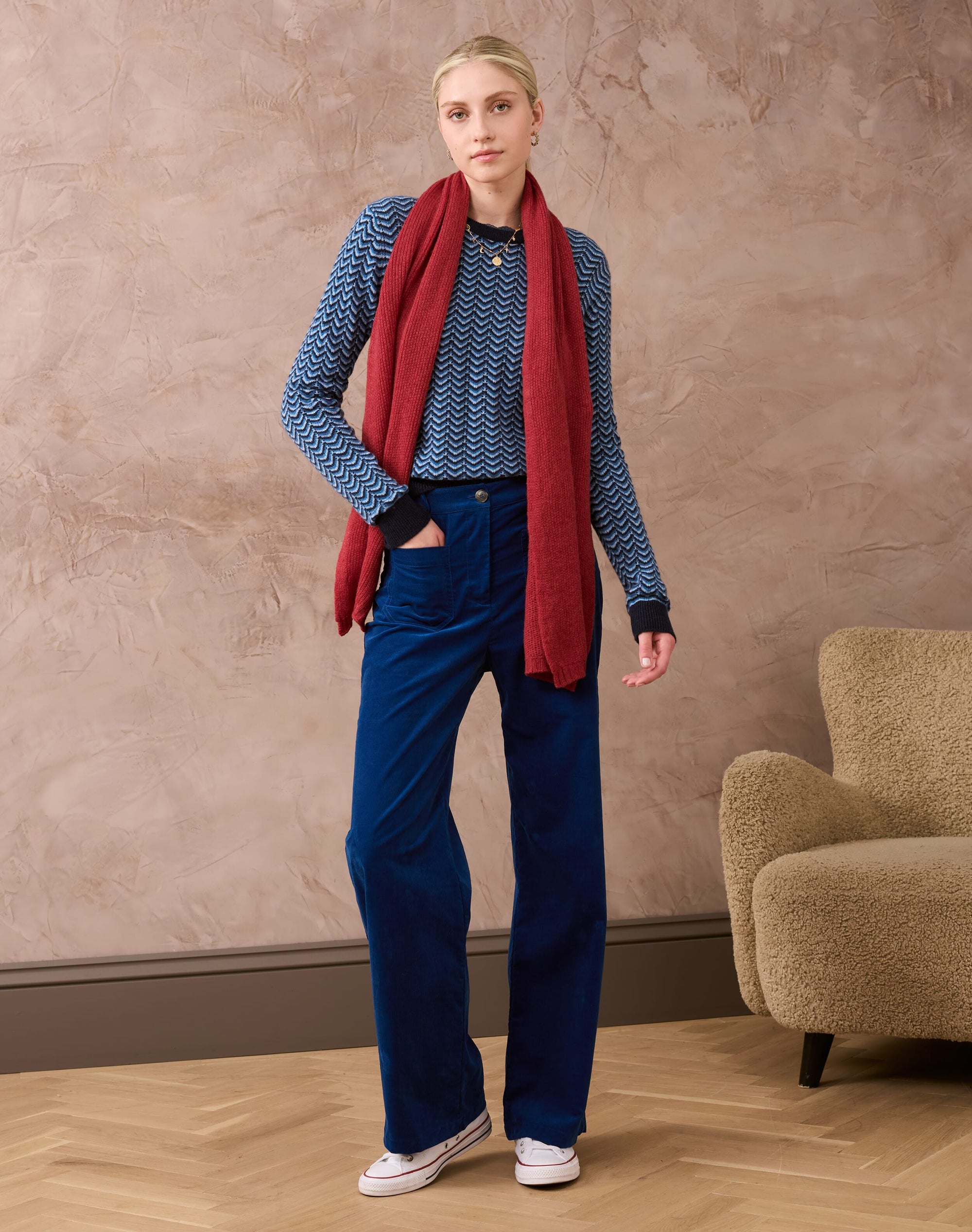 Cashmere Wave Knit Jumper