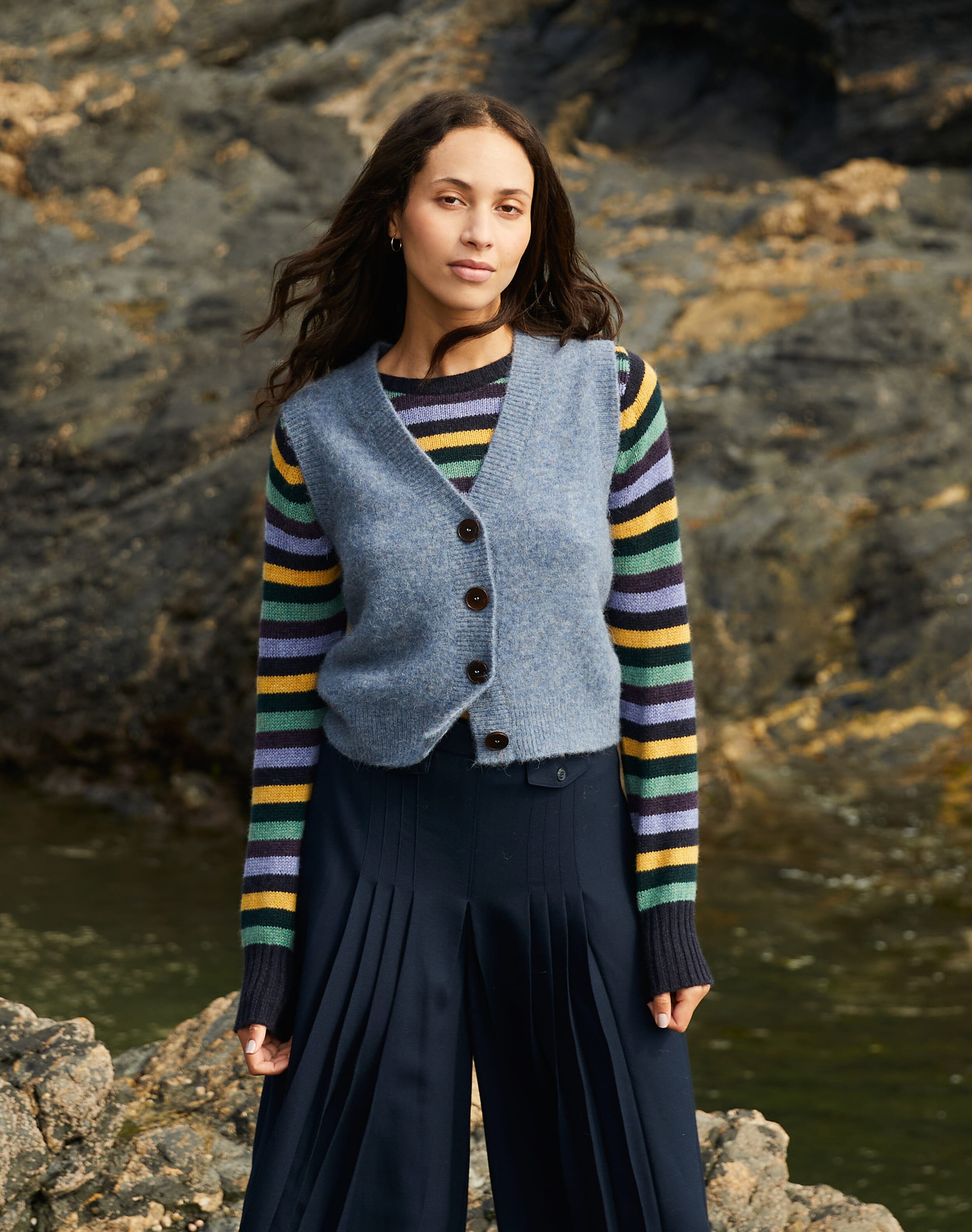 Cashmere Gauzy Stripe Jumper