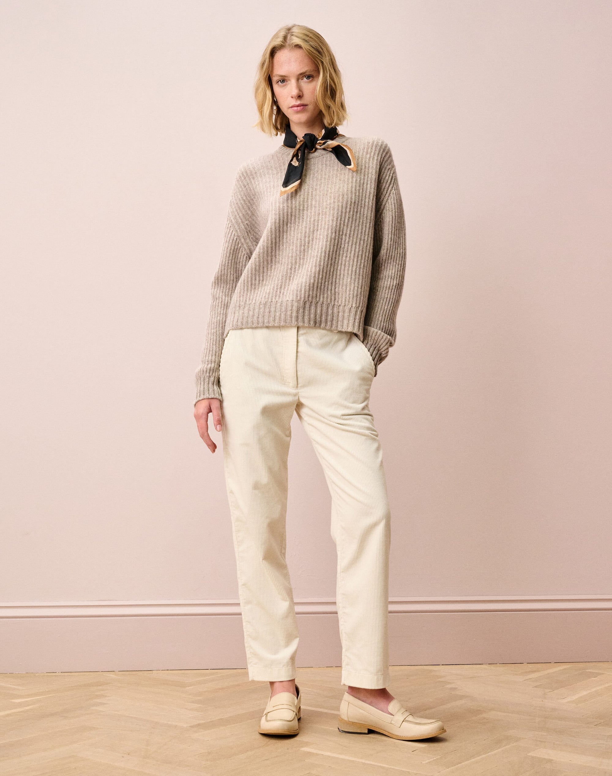 Cashmere Gauzy Ribbed Jumper