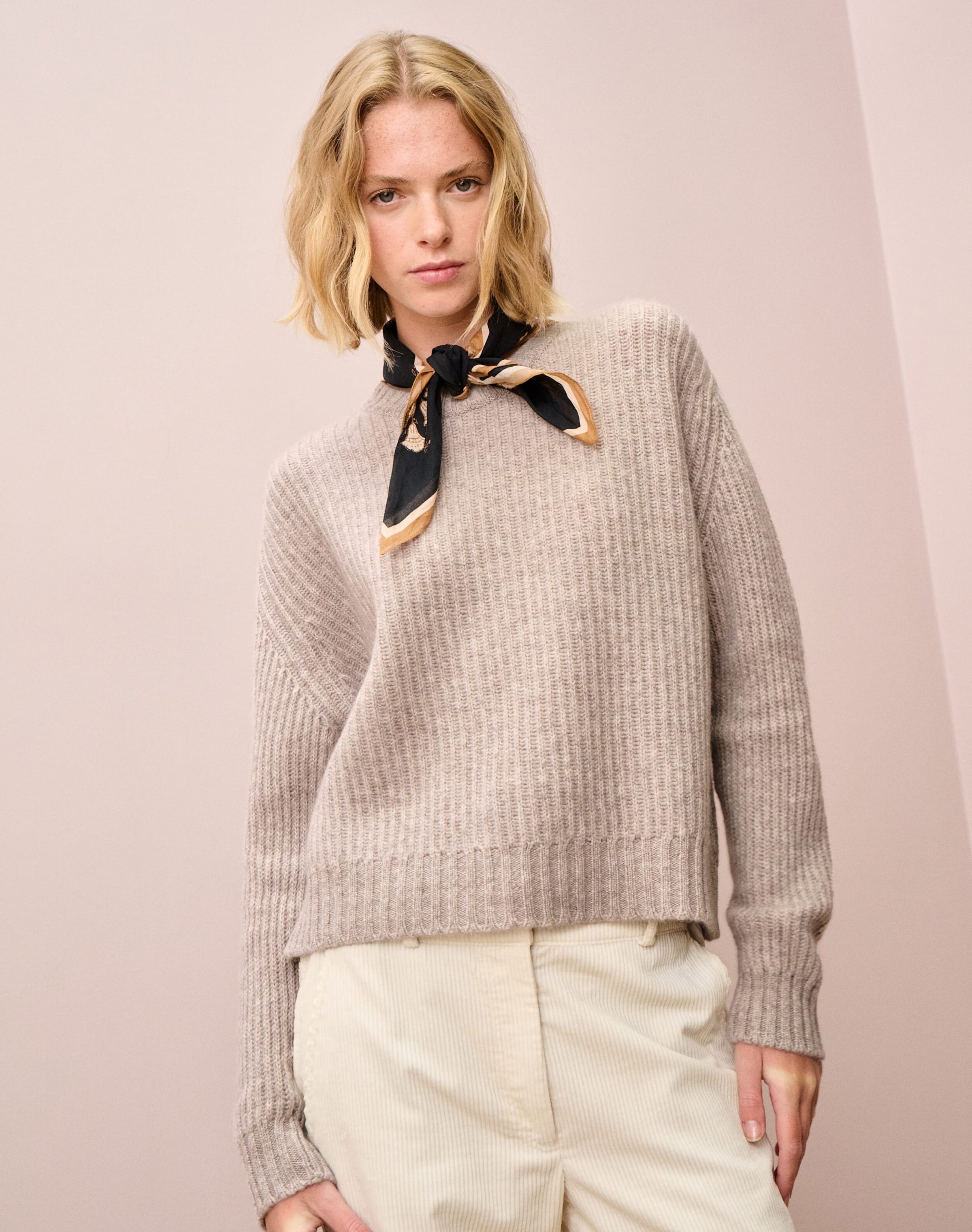 Cashmere Gauzy Ribbed Jumper