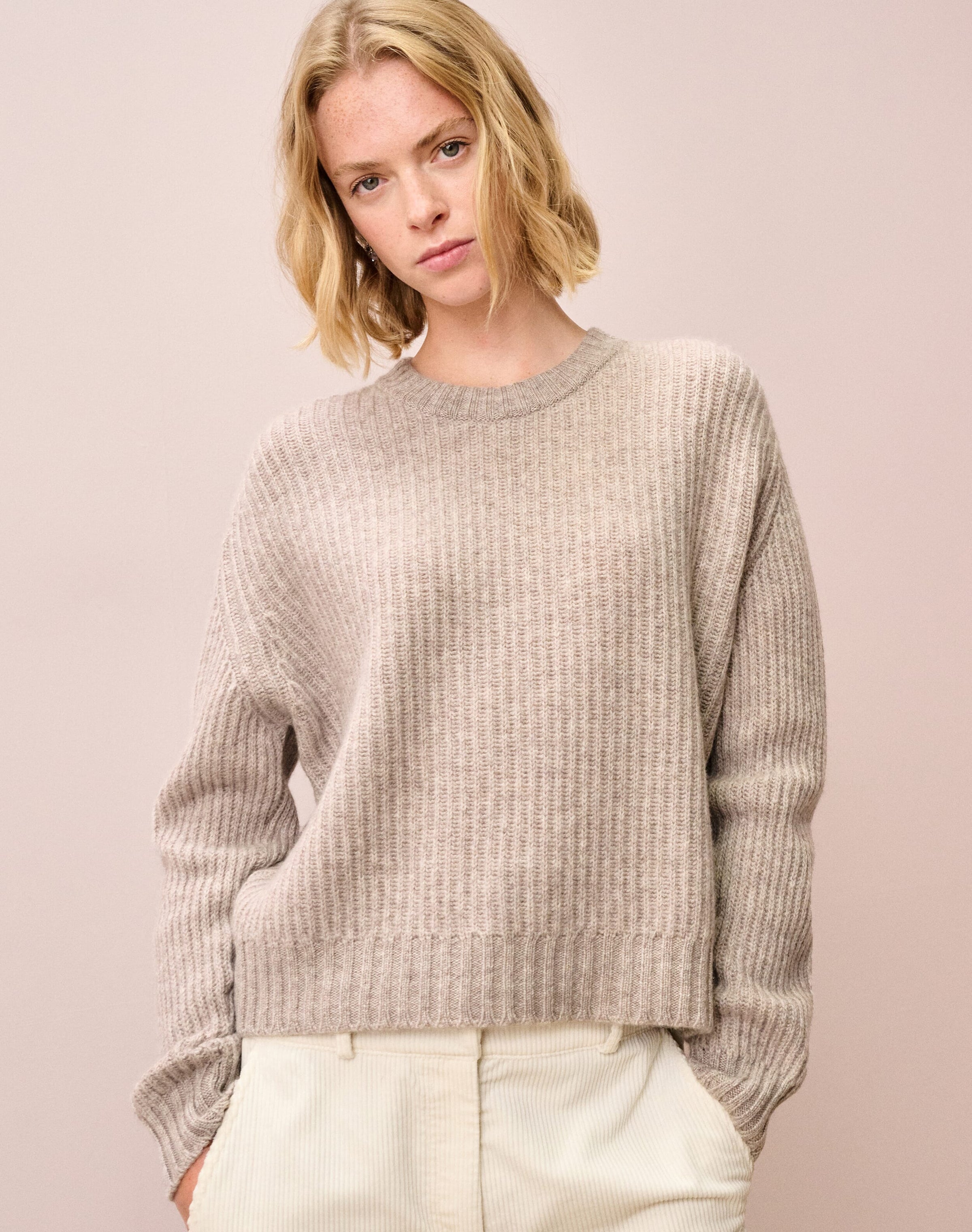 Cashmere Gauzy Ribbed Jumper