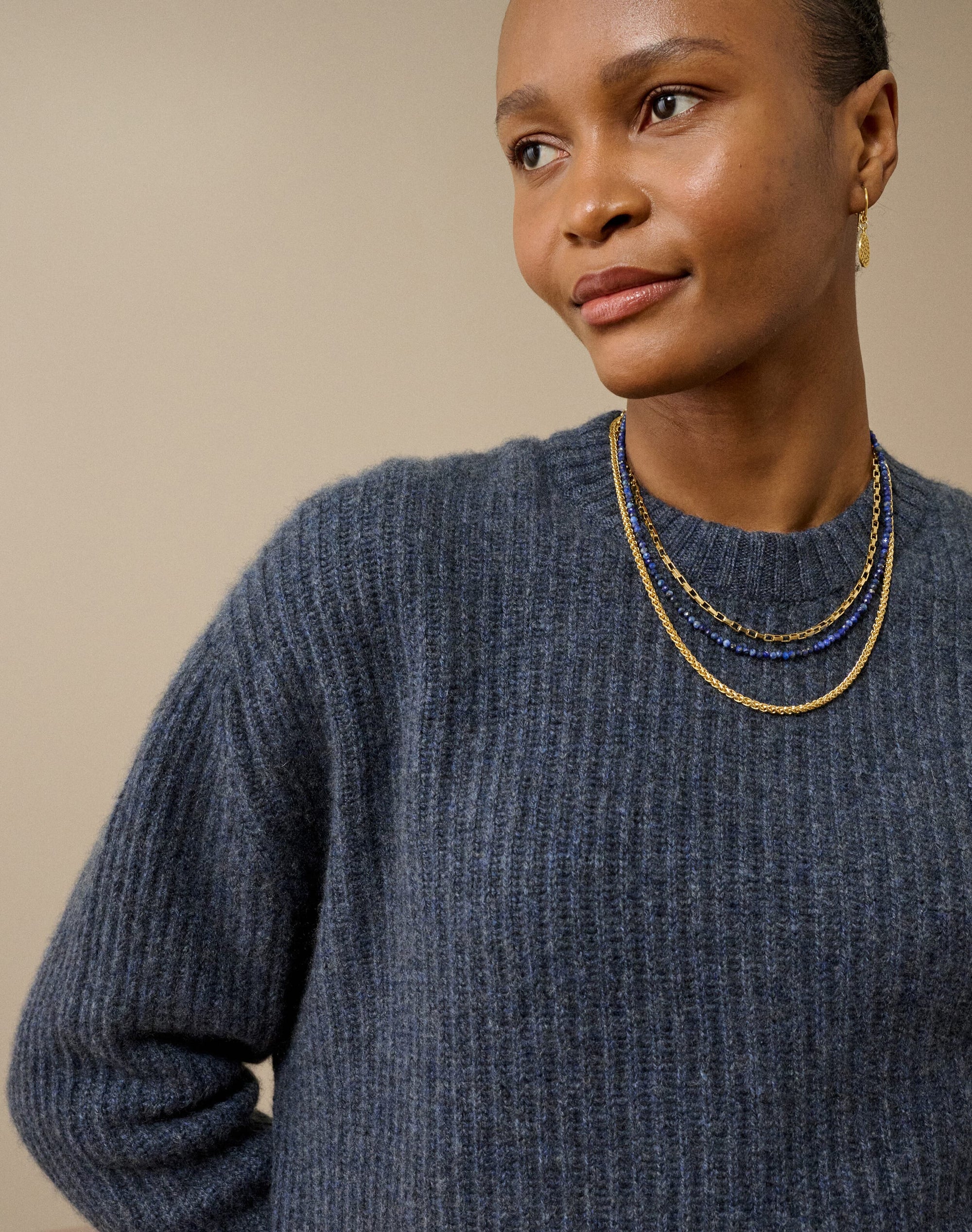 Cashmere Gauzy Ribbed Jumper
