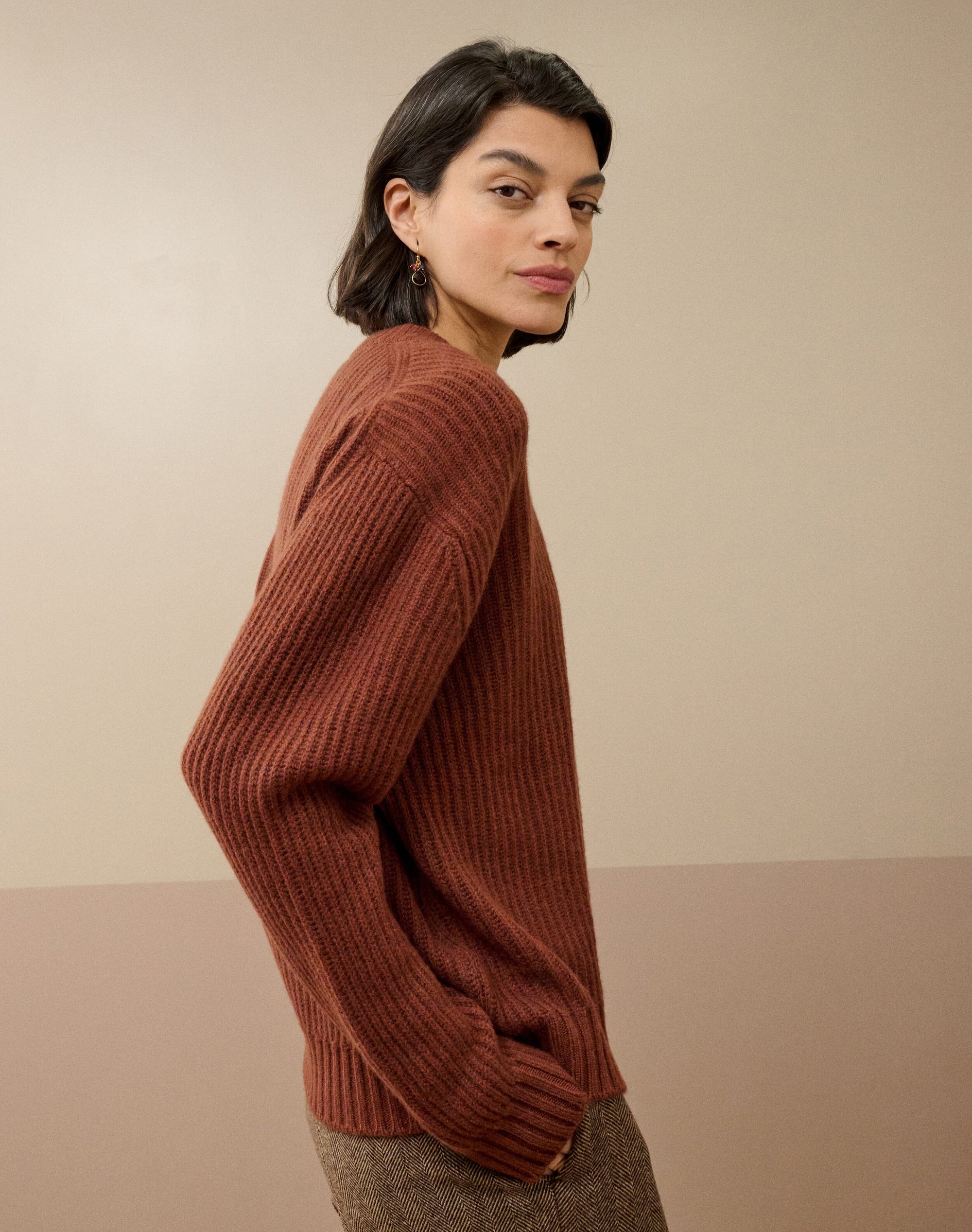 Cashmere Gauzy Ribbed Jumper