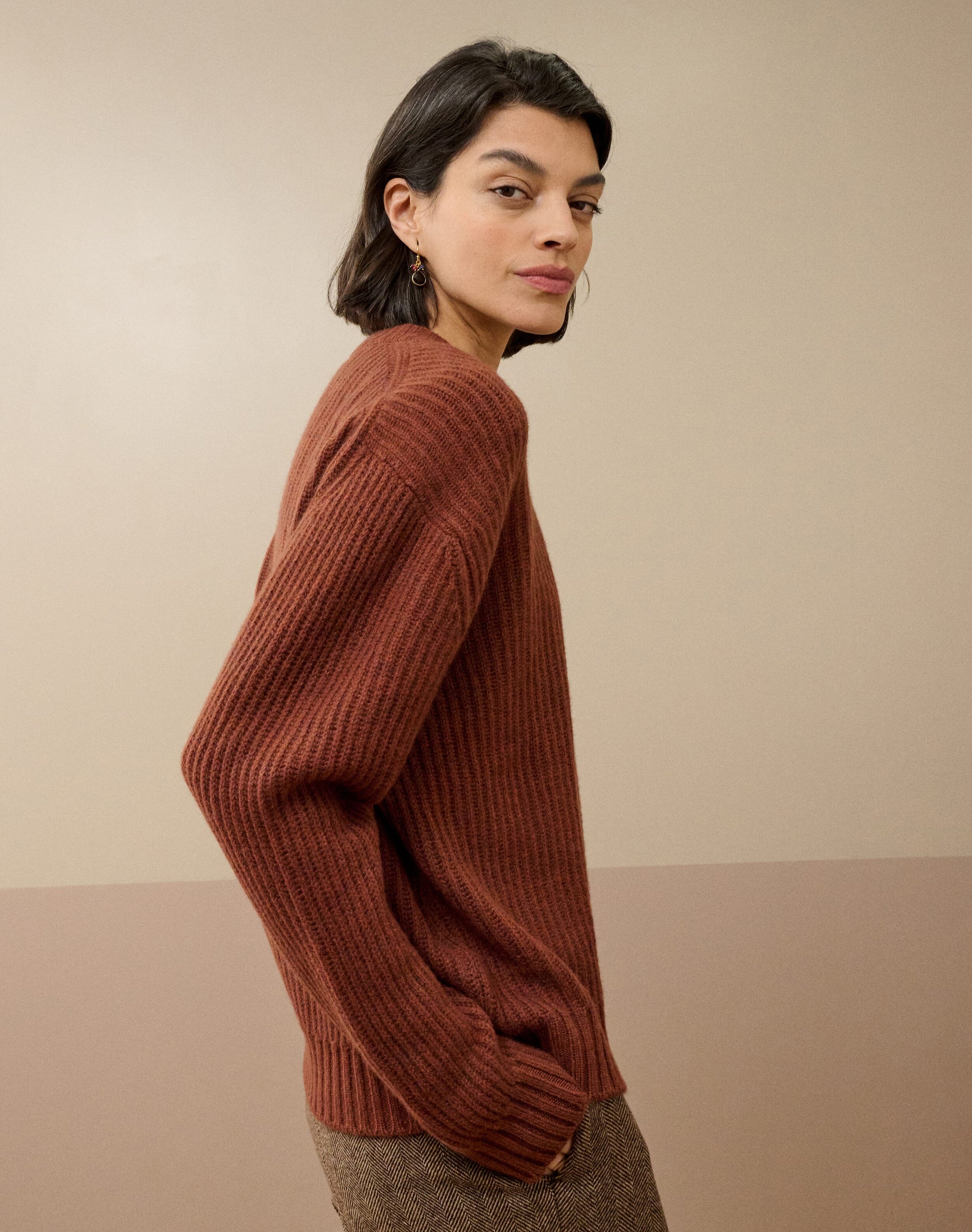 Cashmere Gauzy Ribbed Jumper