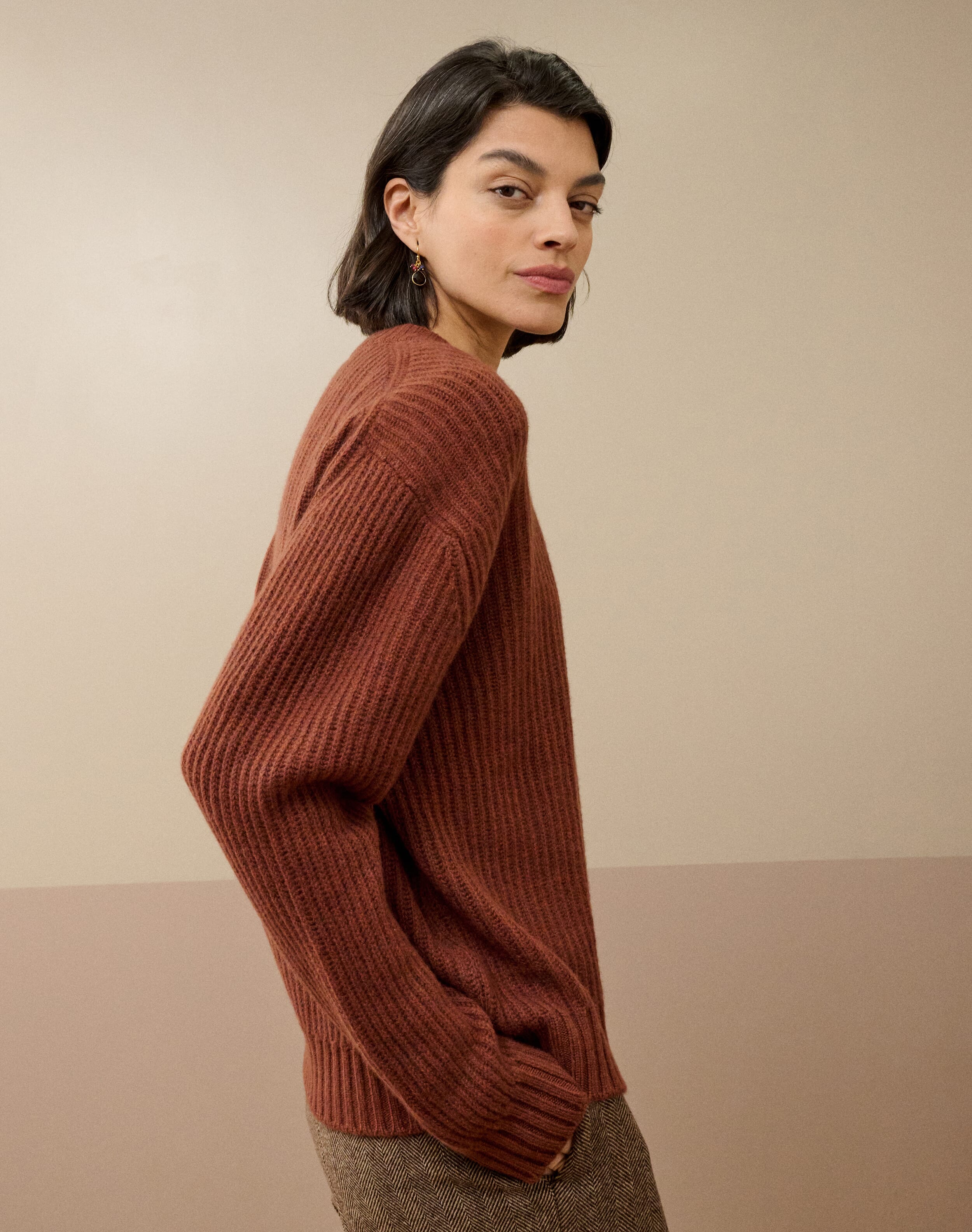 Cashmere Gauzy Ribbed Jumper