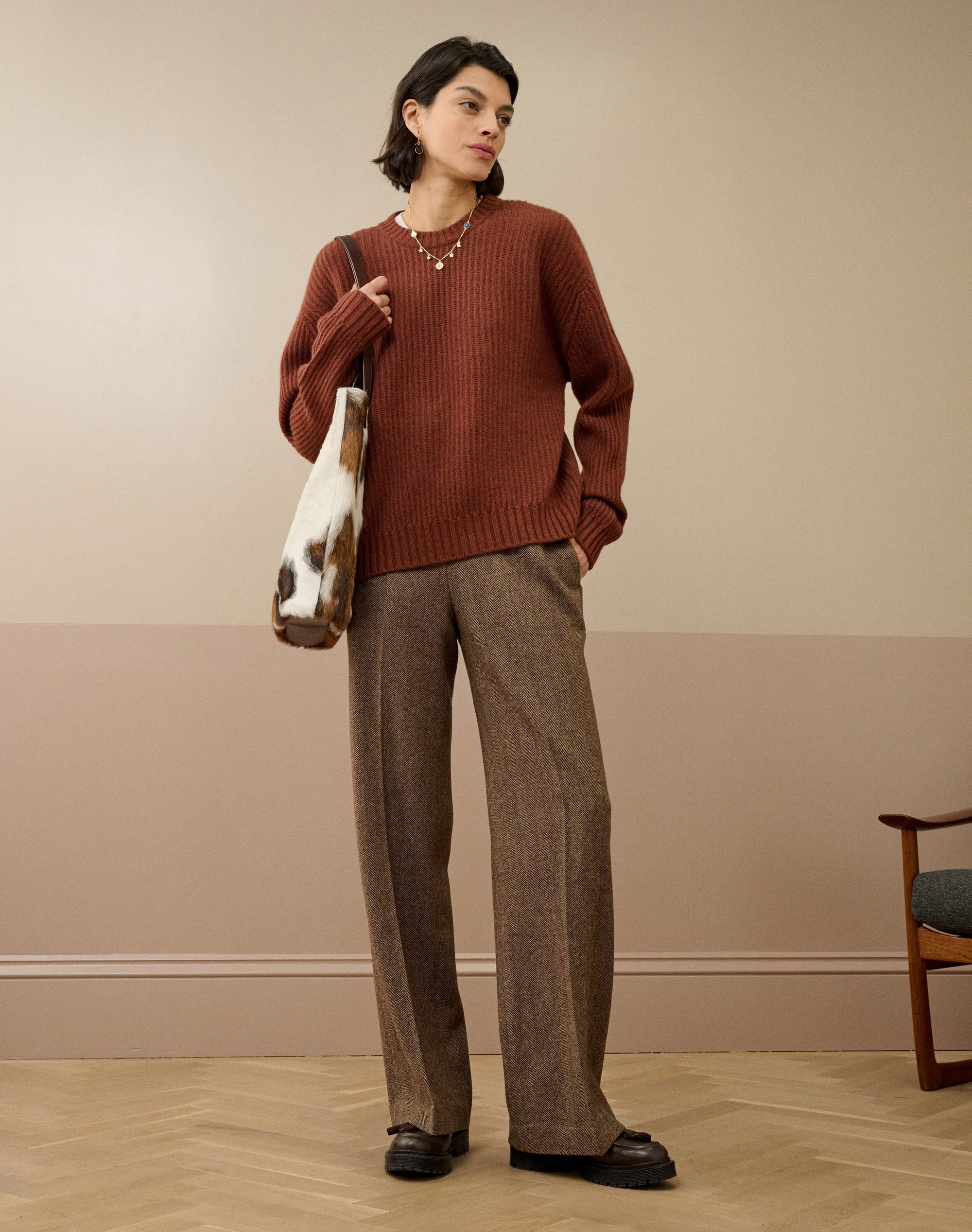 Cashmere Gauzy Ribbed Jumper