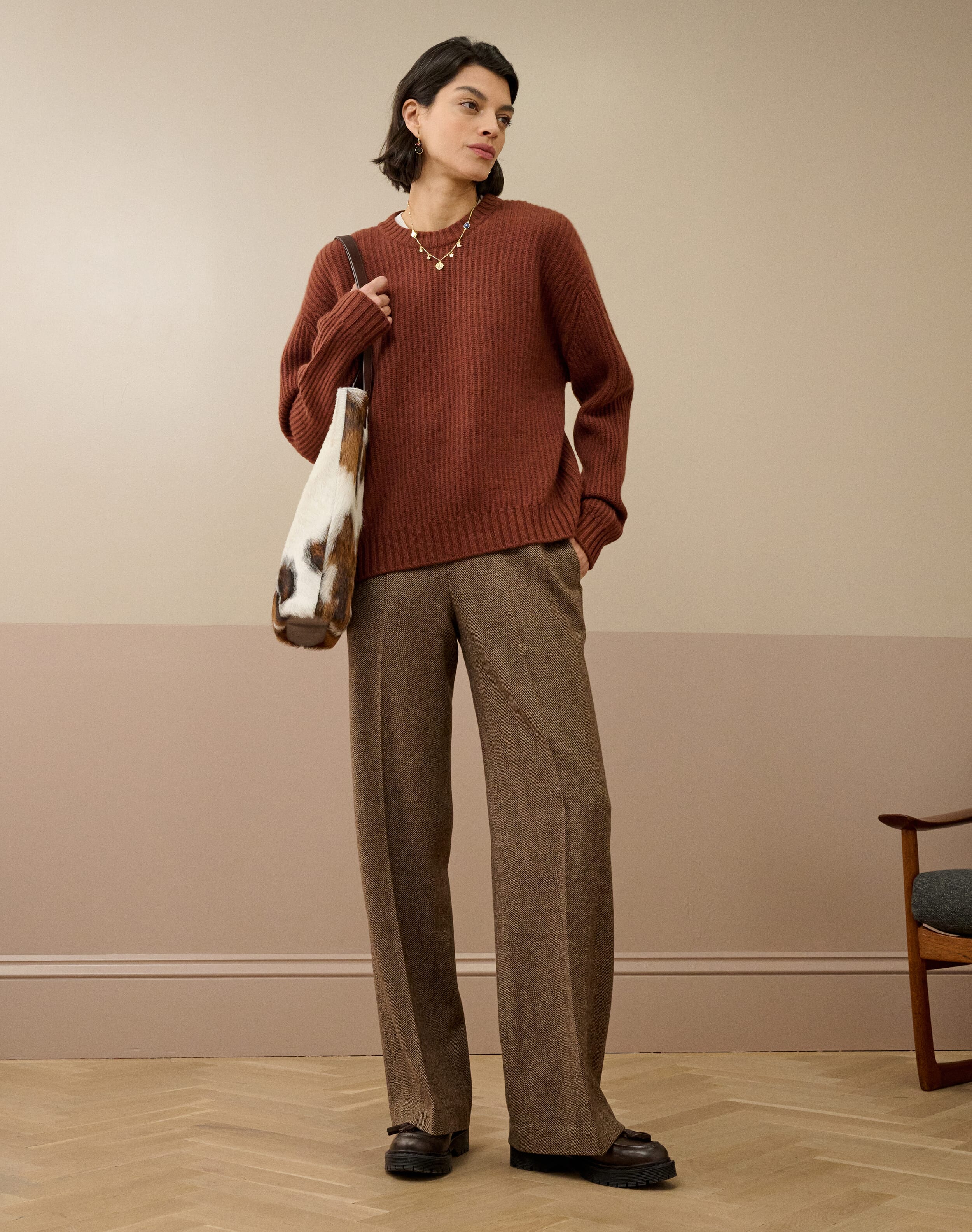 Cashmere Gauzy Ribbed Jumper