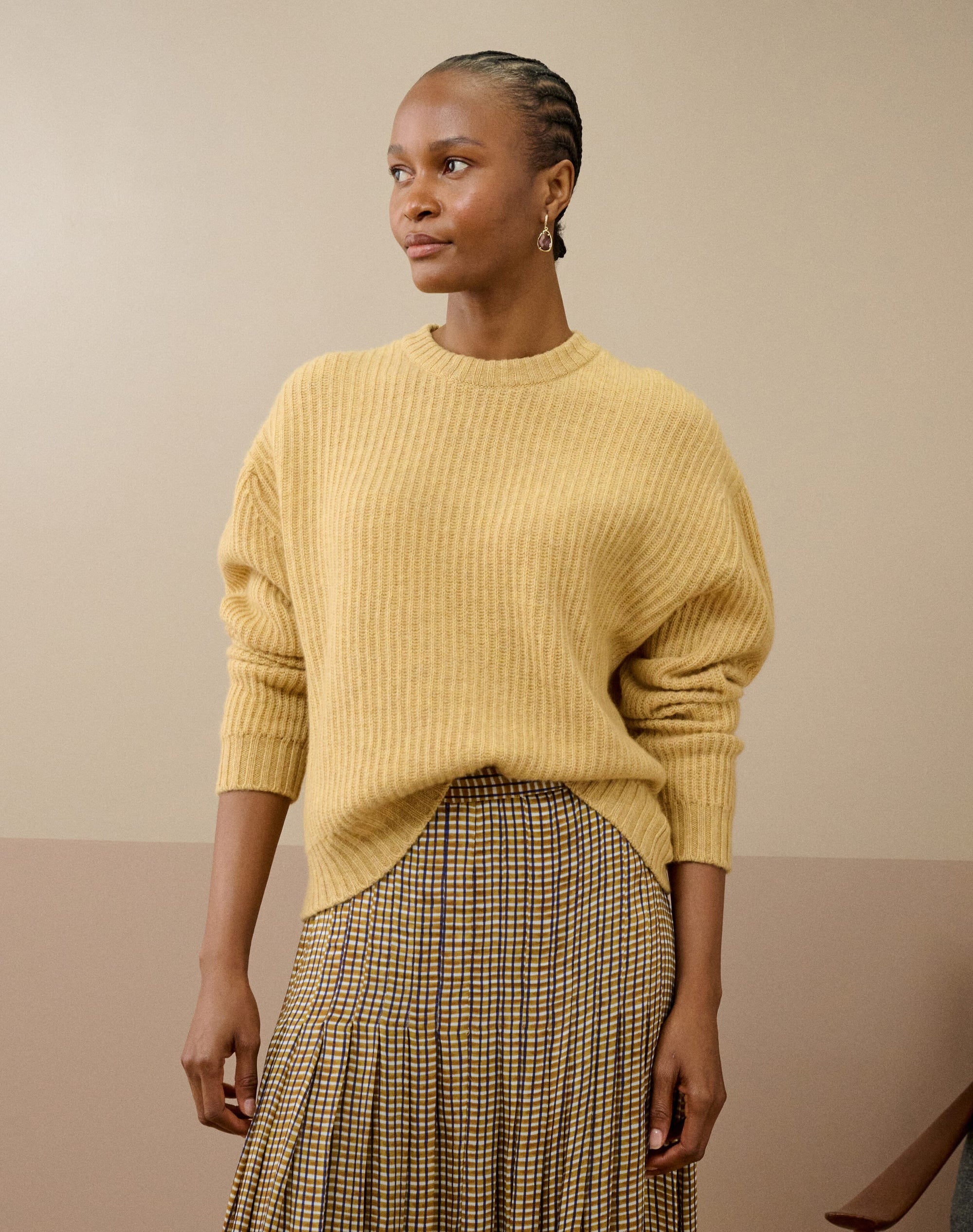 Cashmere Gauzy Ribbed Jumper