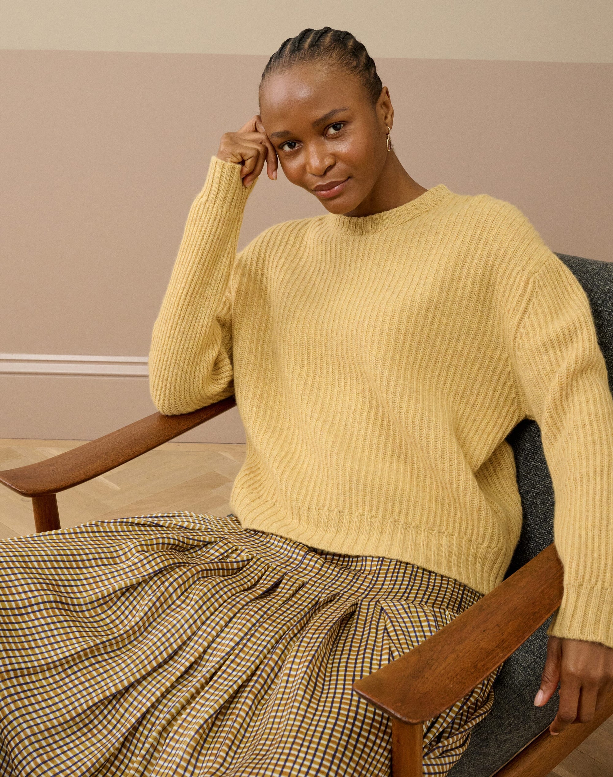 Cashmere Gauzy Ribbed Jumper