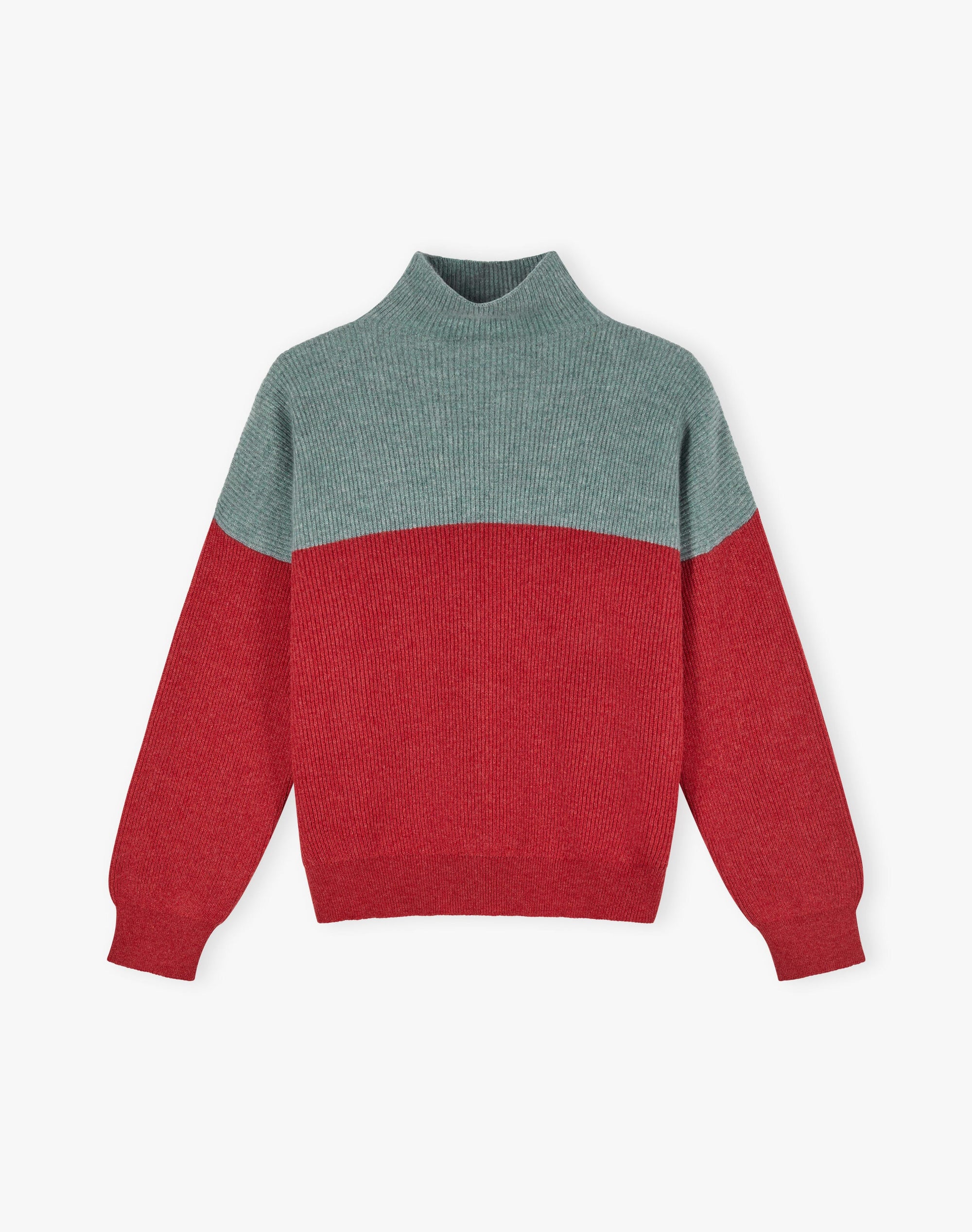 Cashmere Colour Block Funnel Neck
