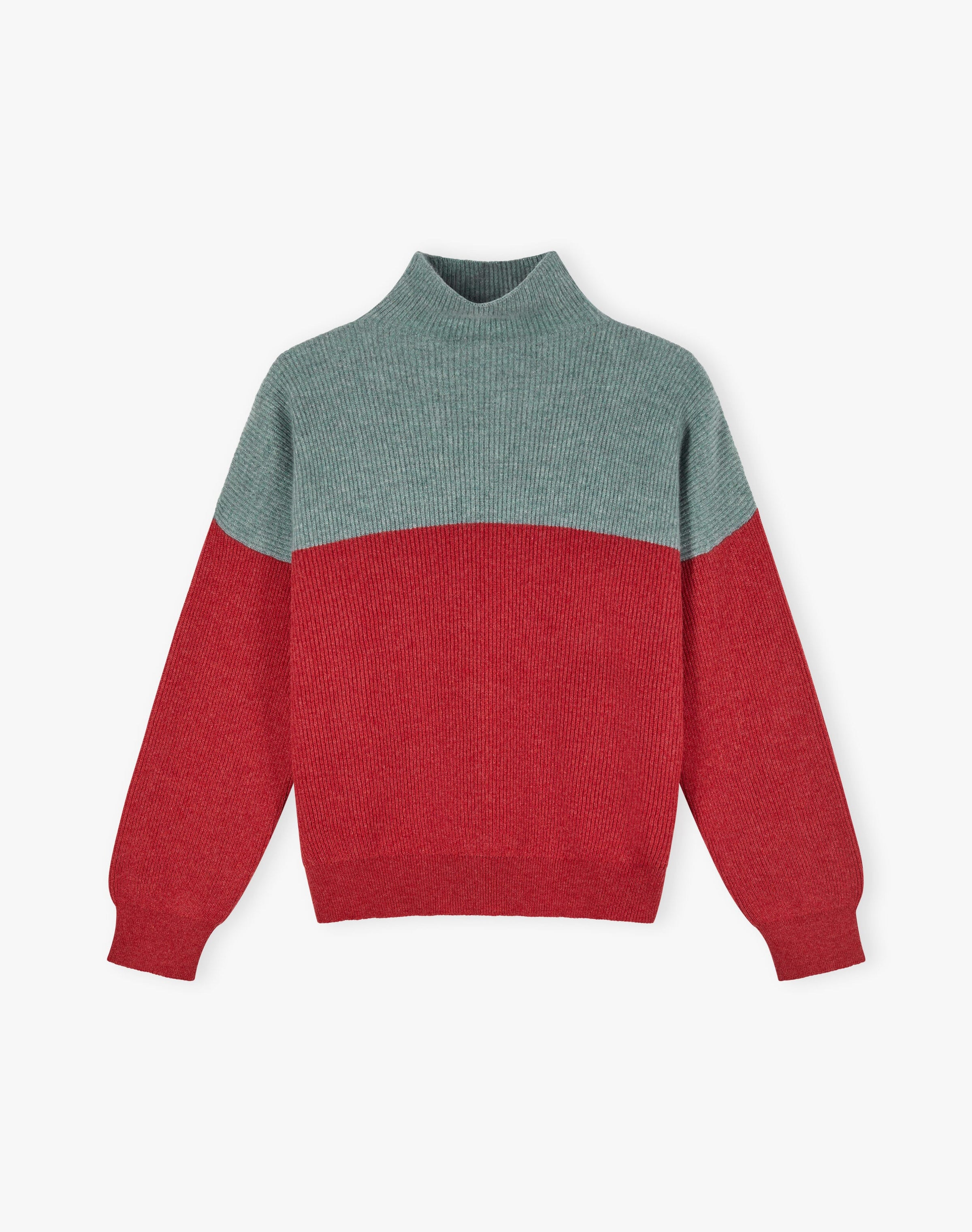 Cashmere Colour Block Funnel Neck