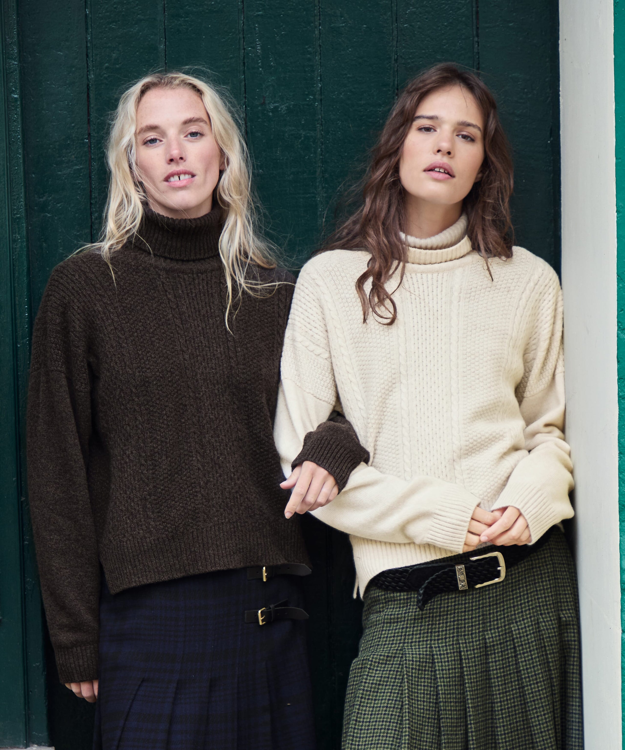 Cashmere Aran Boxy Polo Neck