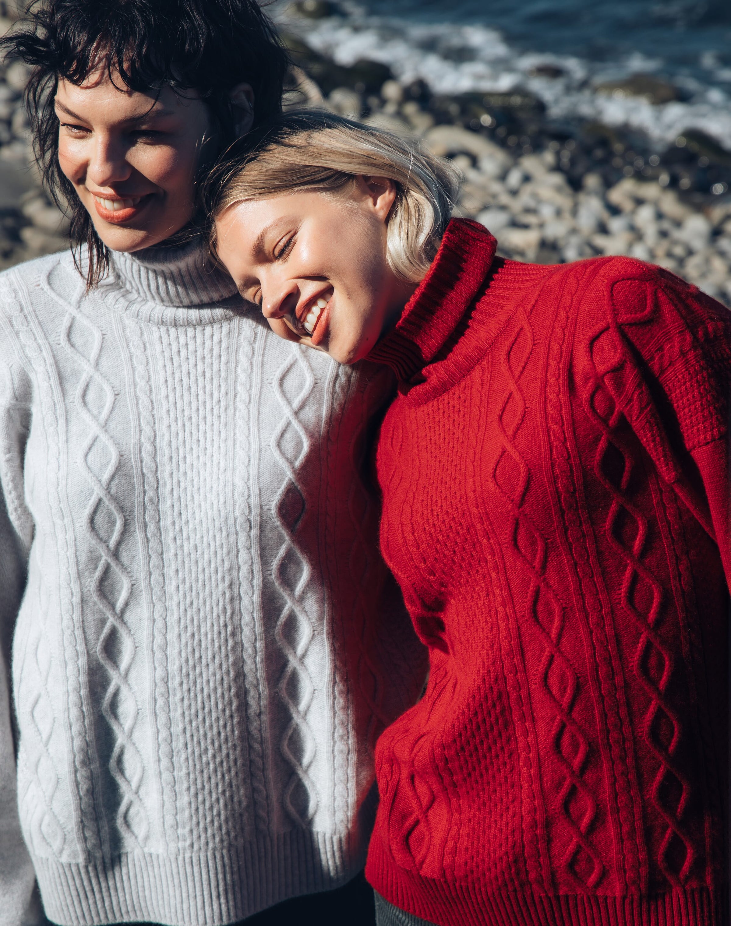 Cashmere Aran Polo Neck