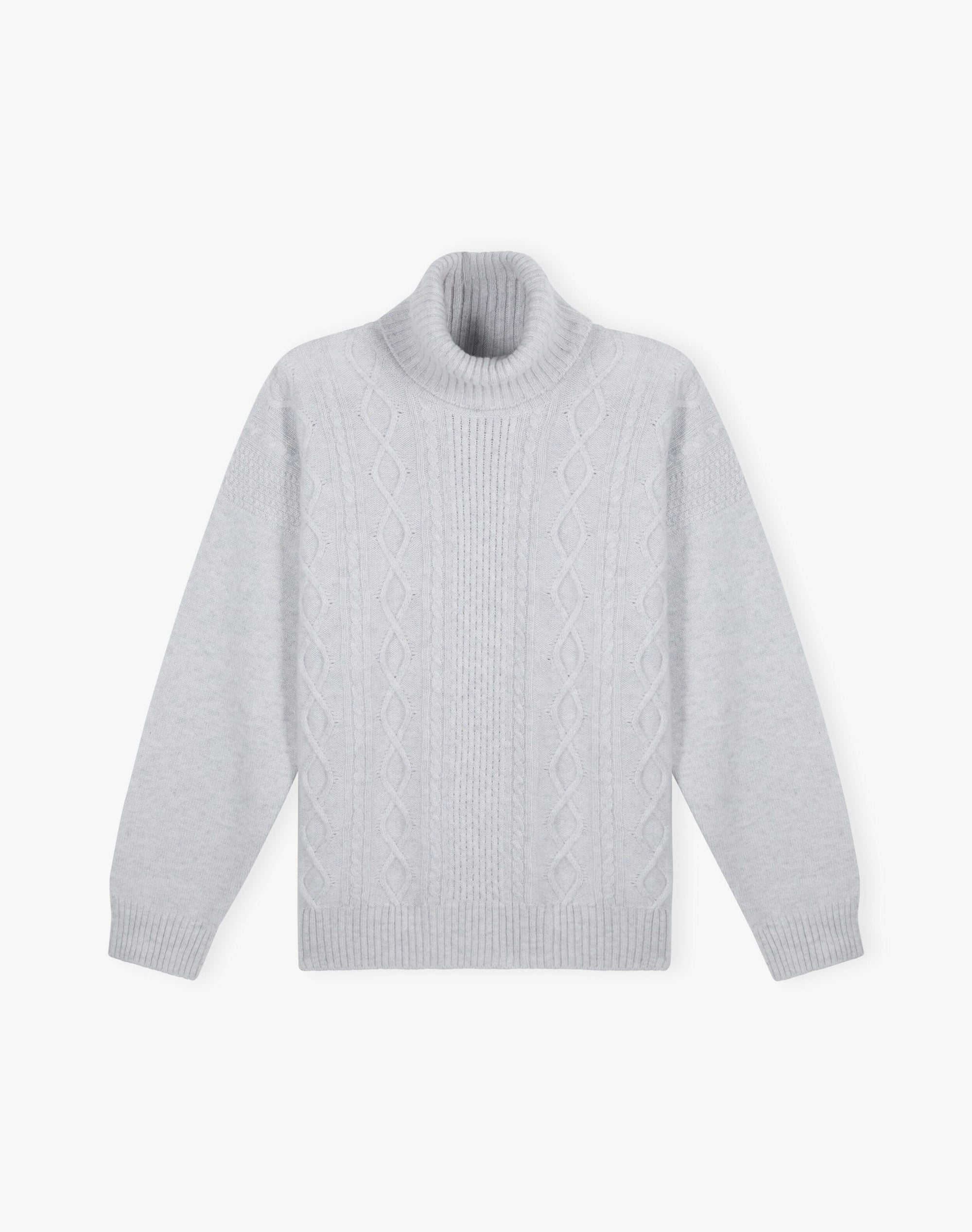 Cashmere Aran Polo Neck
