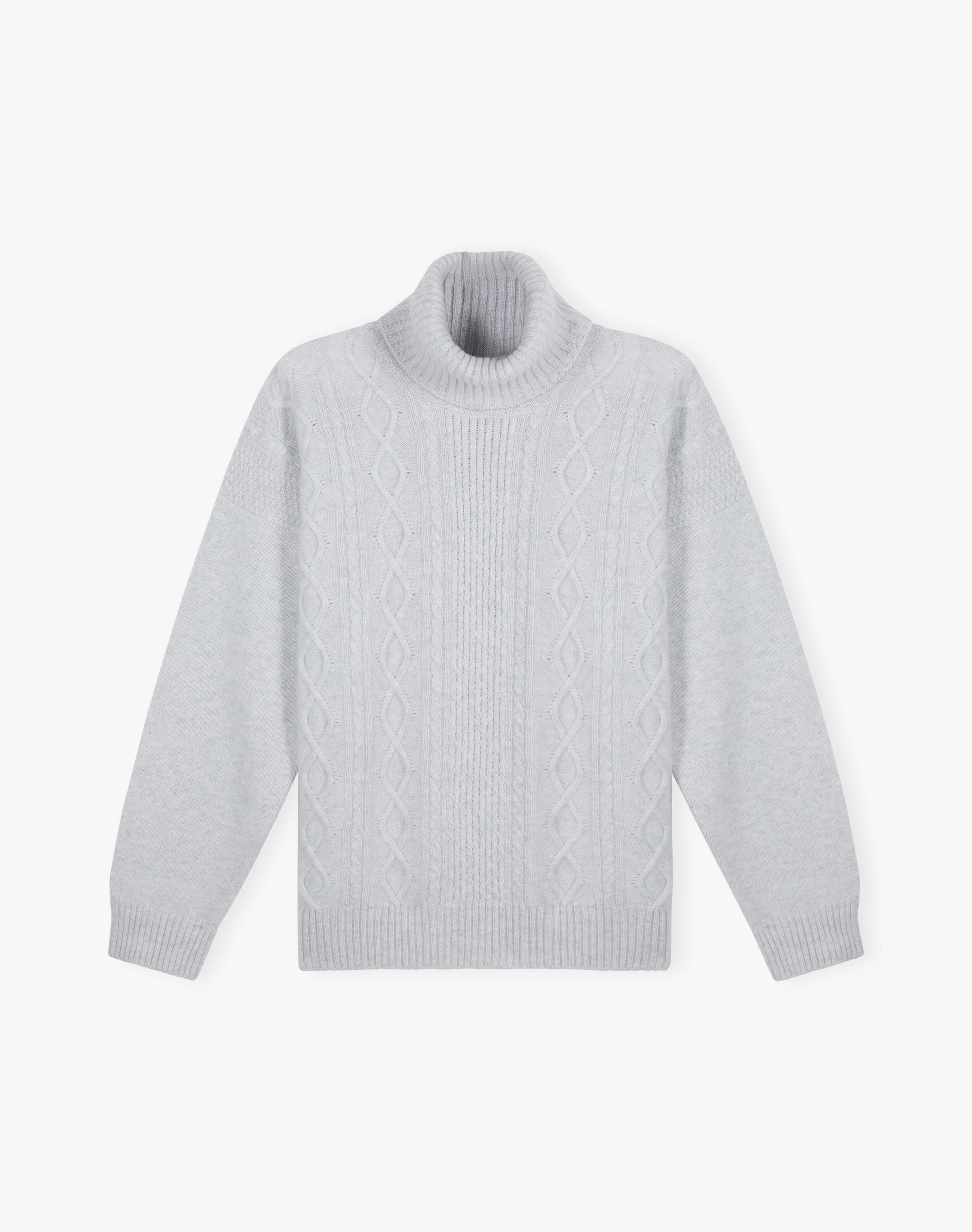 Cashmere Aran Polo Neck