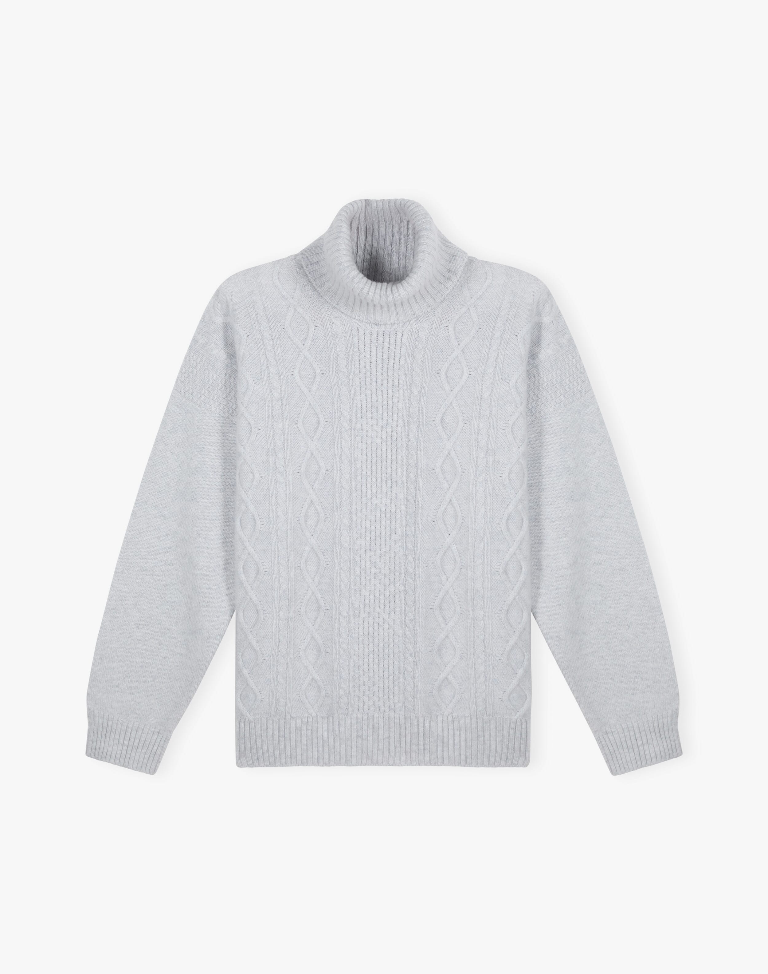 Cashmere Aran Polo Neck