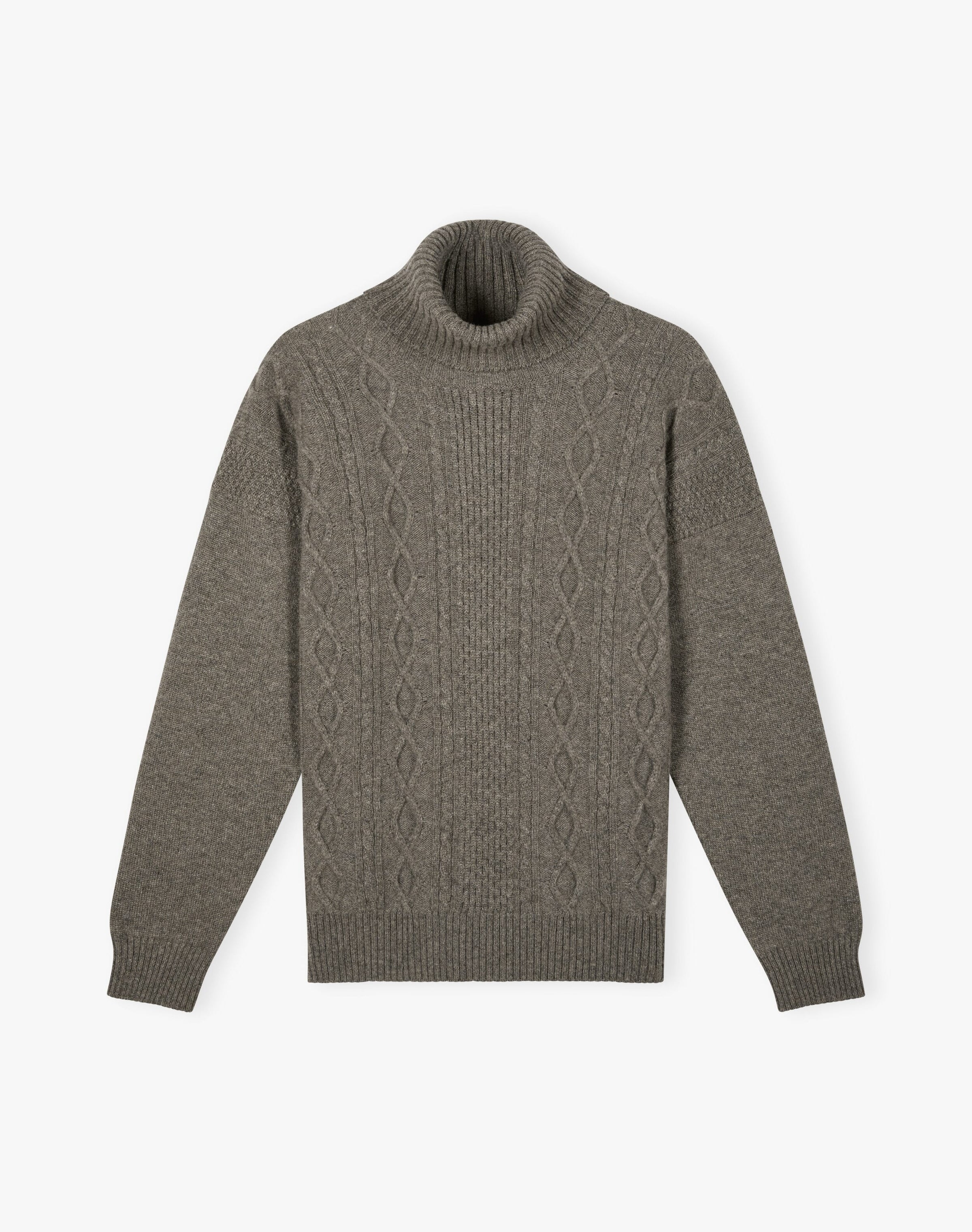 Cashmere Aran Polo Neck