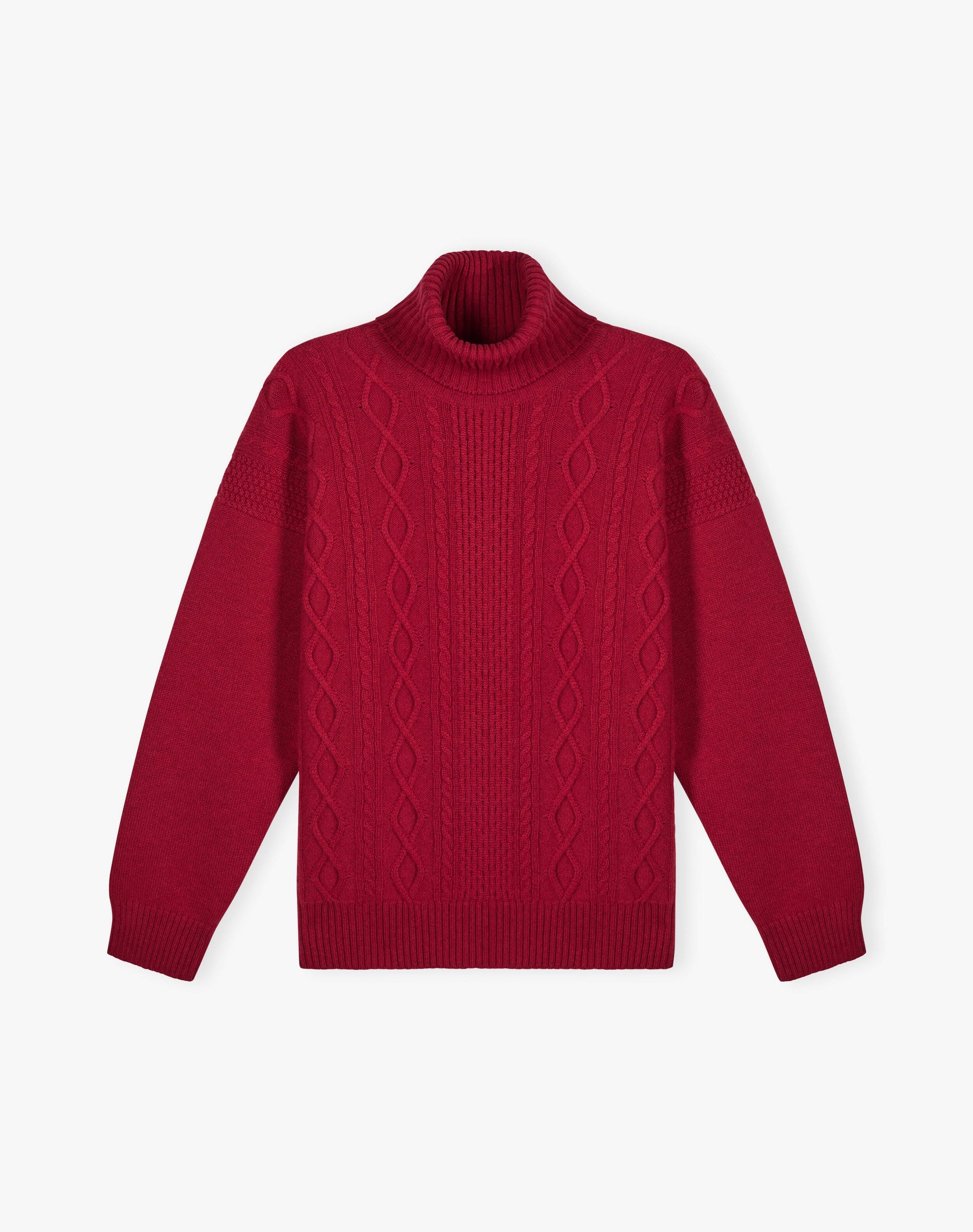Cashmere Aran Polo Neck