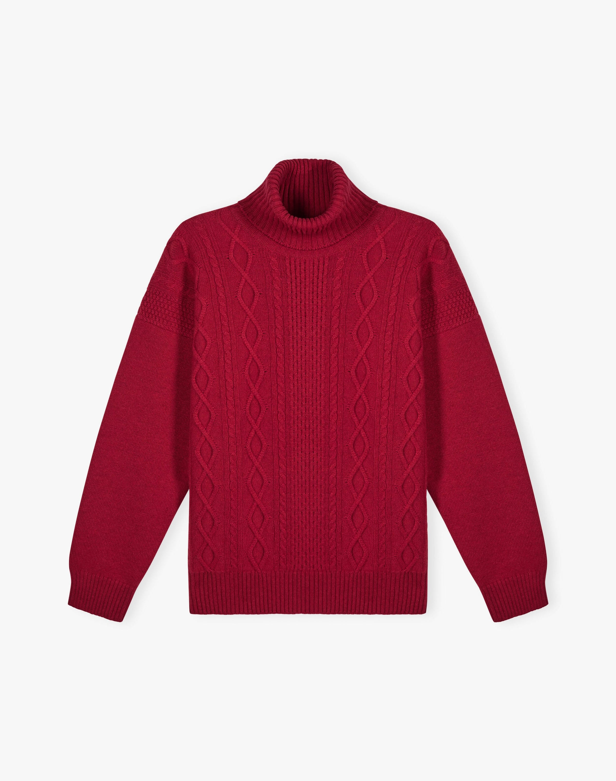 Cashmere Aran Polo Neck