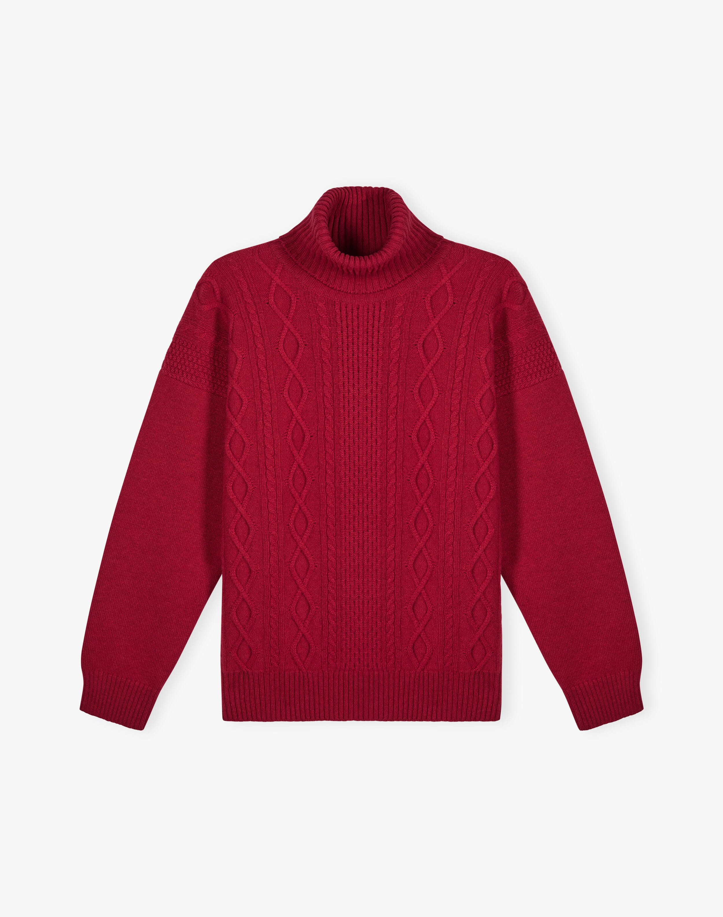 Cashmere Aran Polo Neck