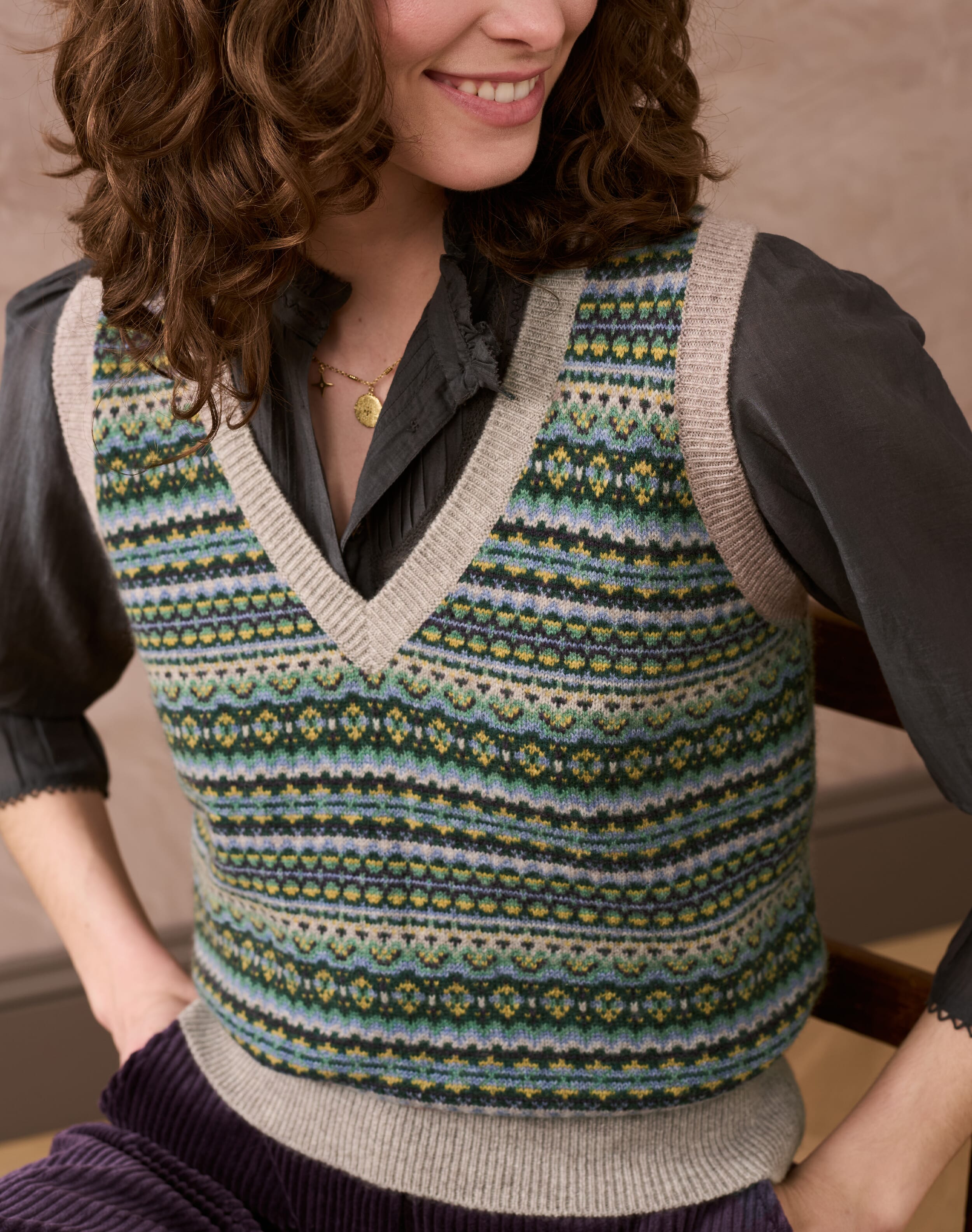 Cashmere Fair Isle Tank